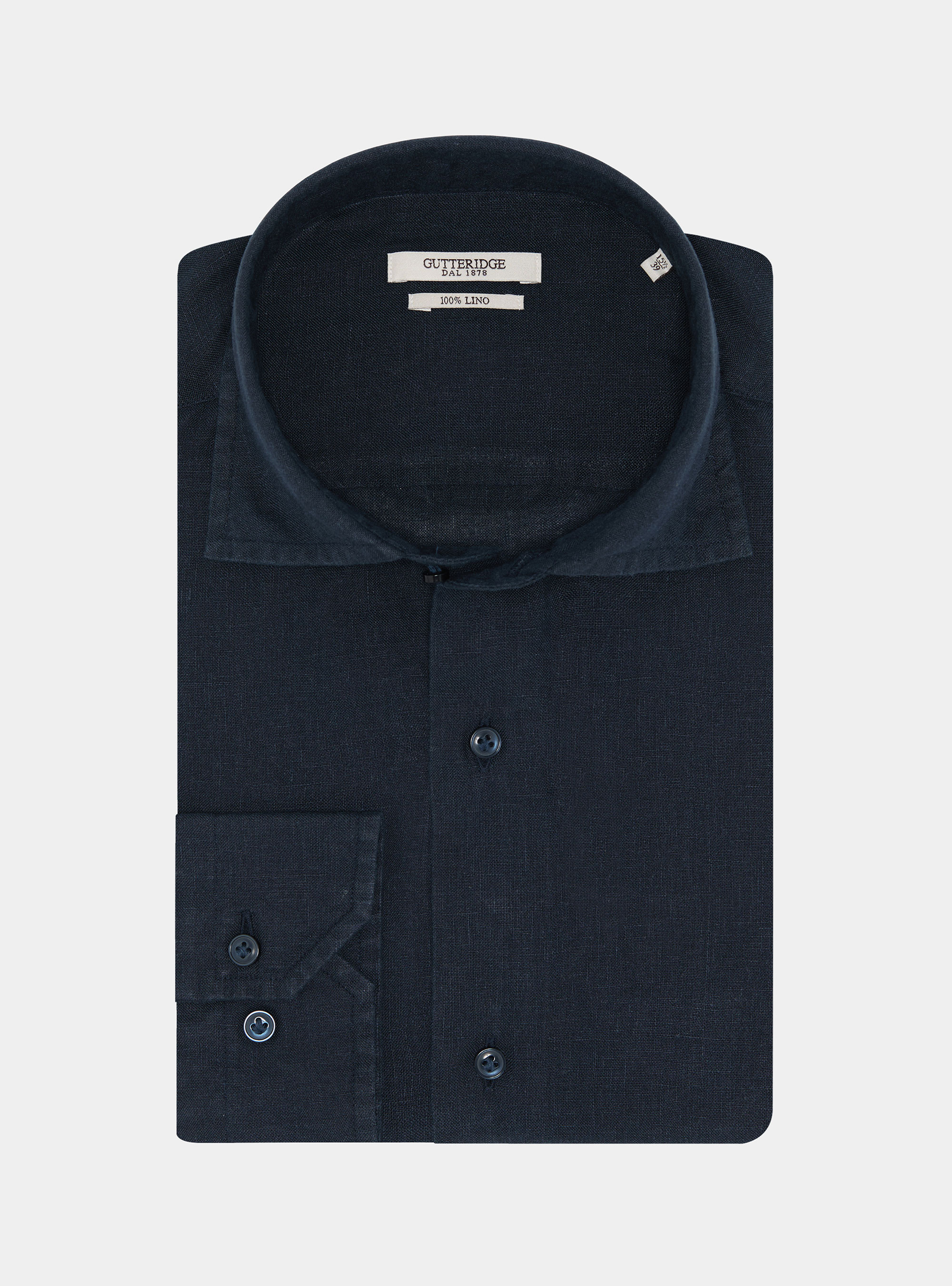 Camisa de lino puro, AZUL MARINO