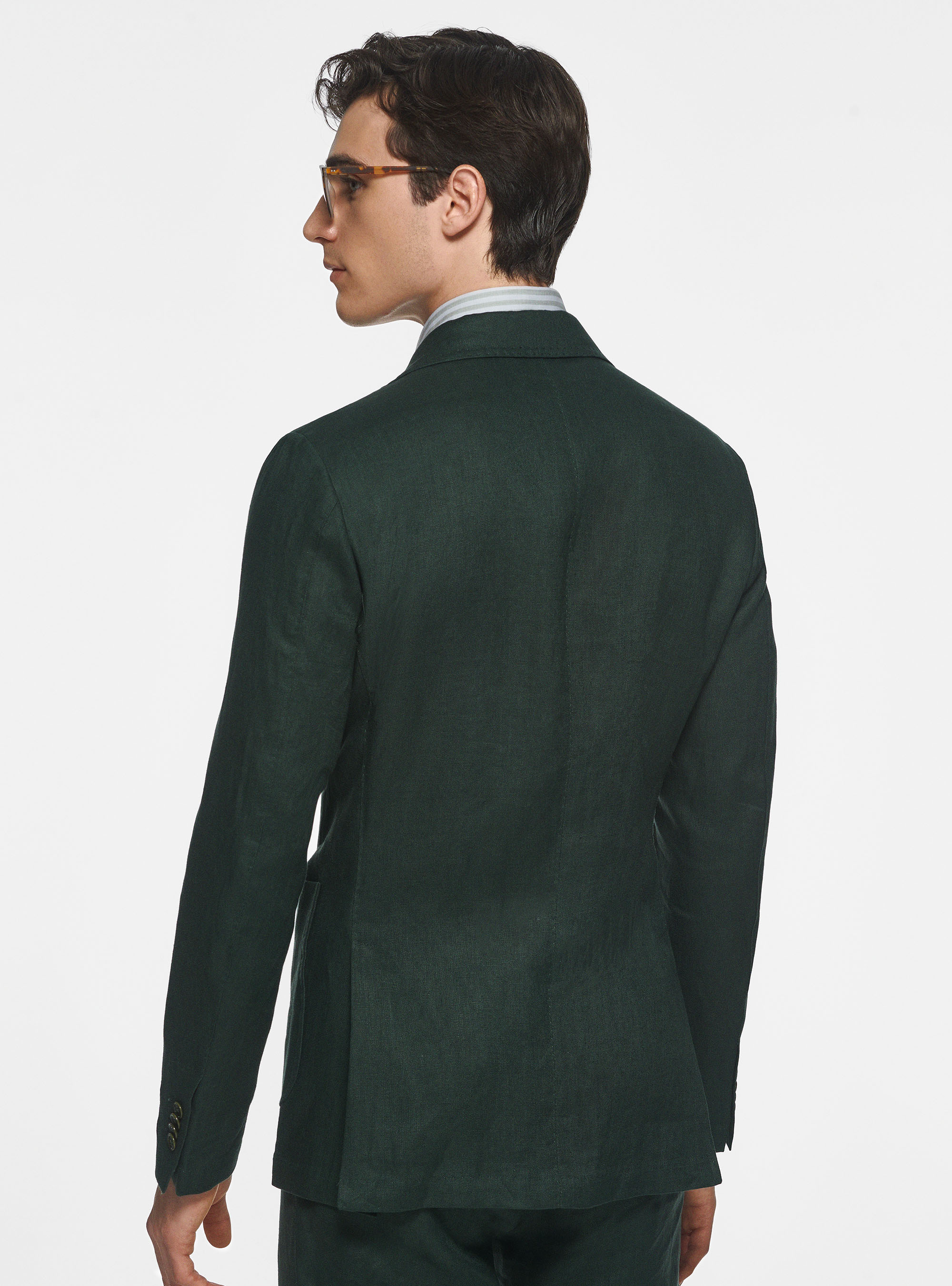 Veste en pur lin, VERT