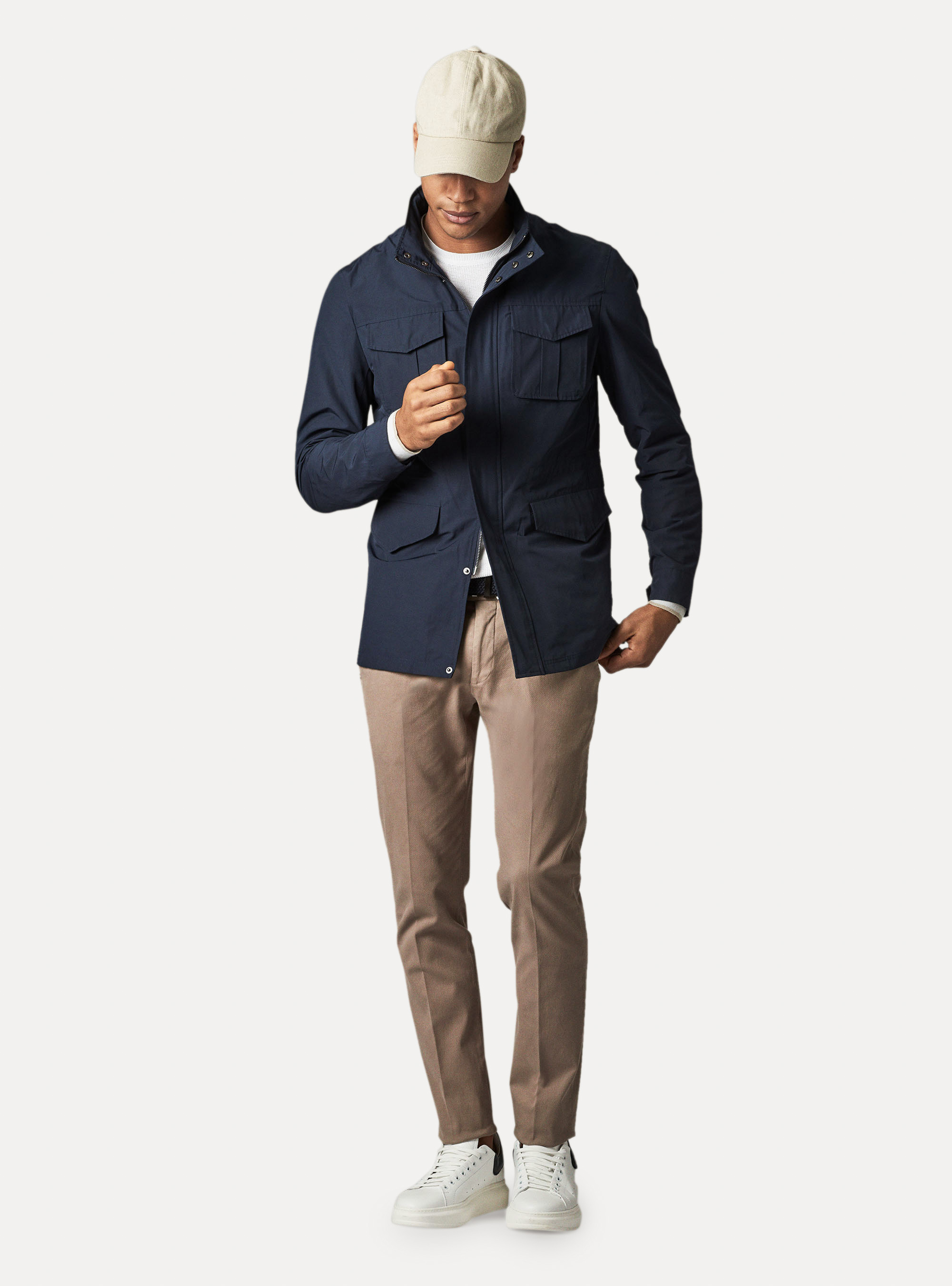 Blend Technical cotton field jacket, NAVY BLUE