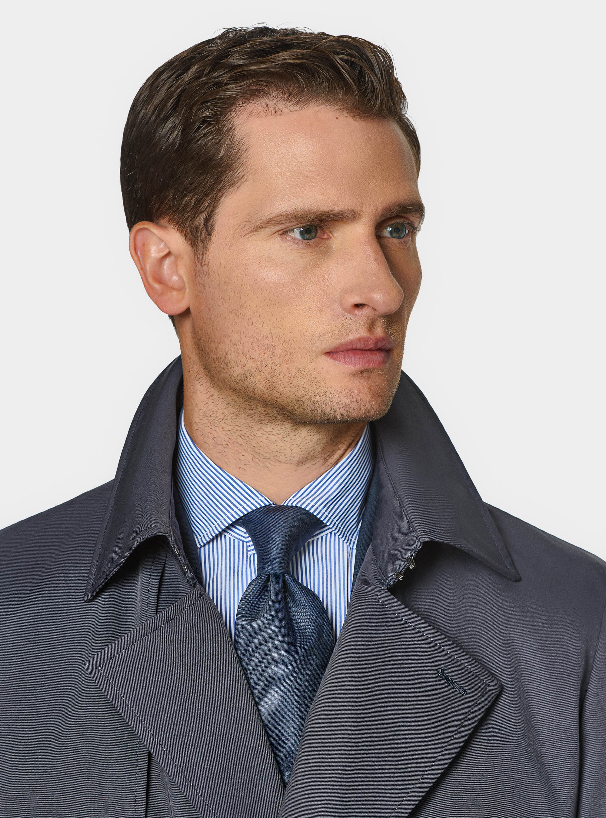 Trench in twill di cotone, BLU NAVY