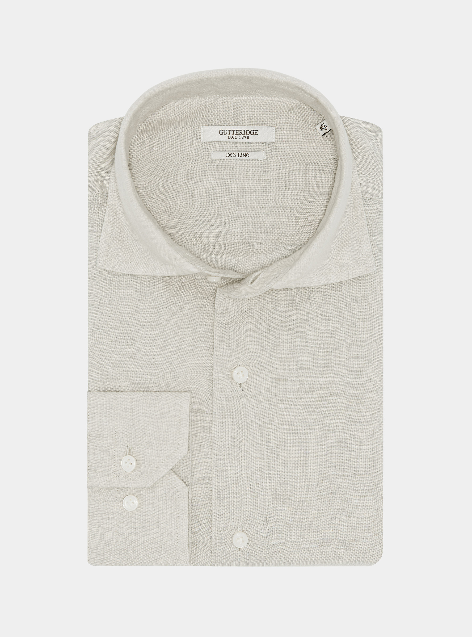 Camisa de lino puro, ECRU 0536C