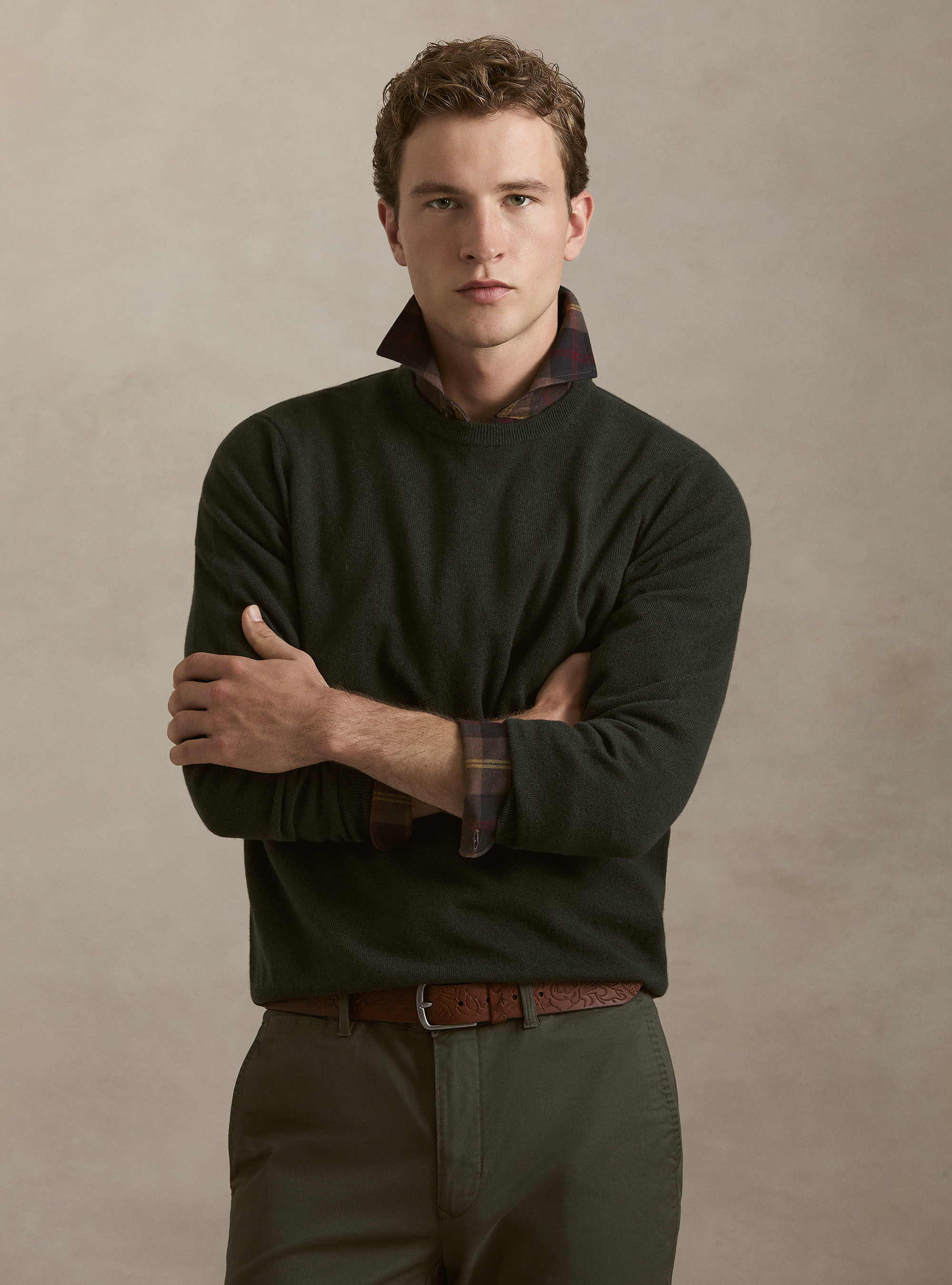 Pull col rond en 100% cachemire, MILITARE 0609C