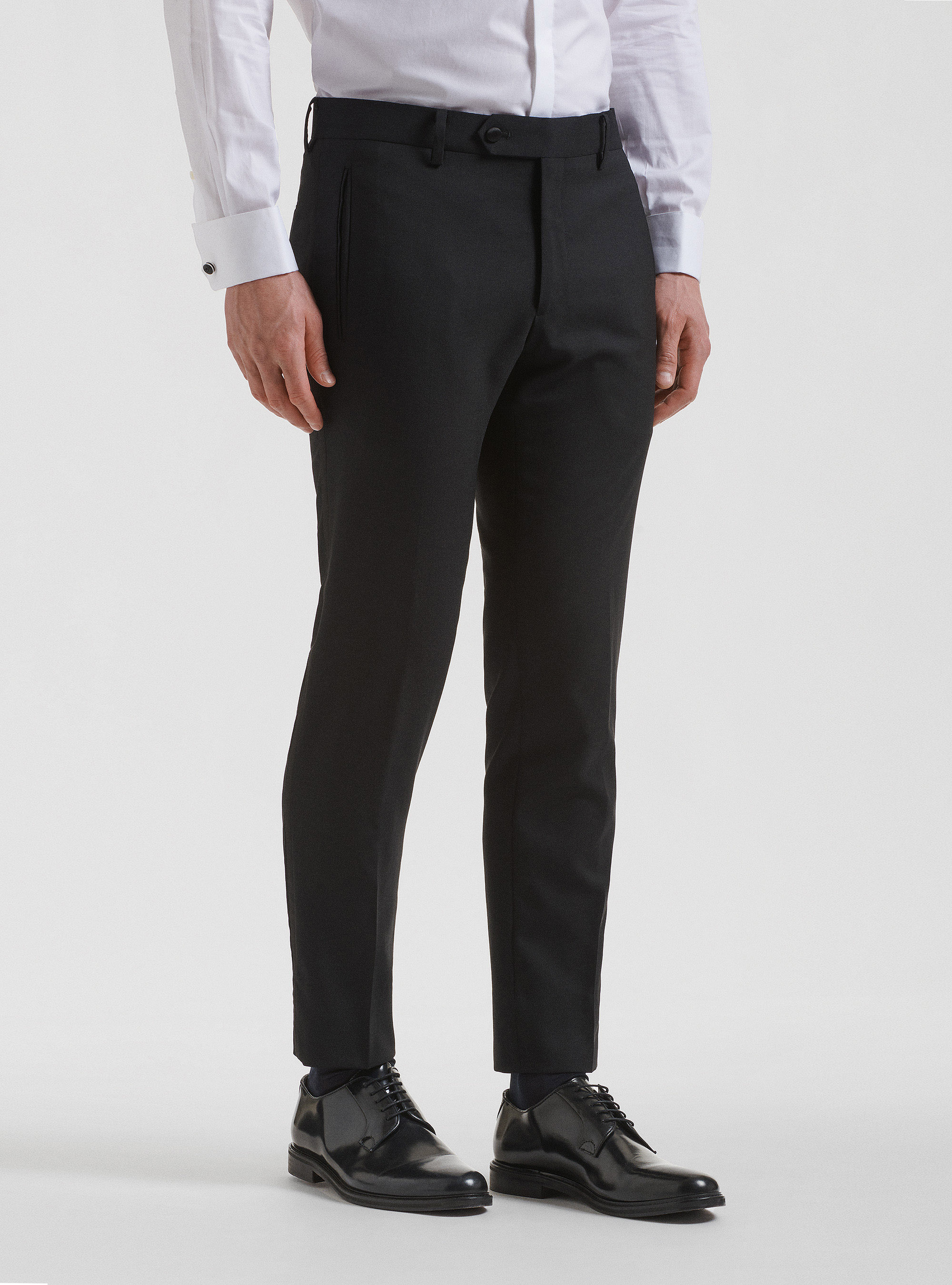 Pure wool smoking trousers Vitale Barberis Canonico, BLACK