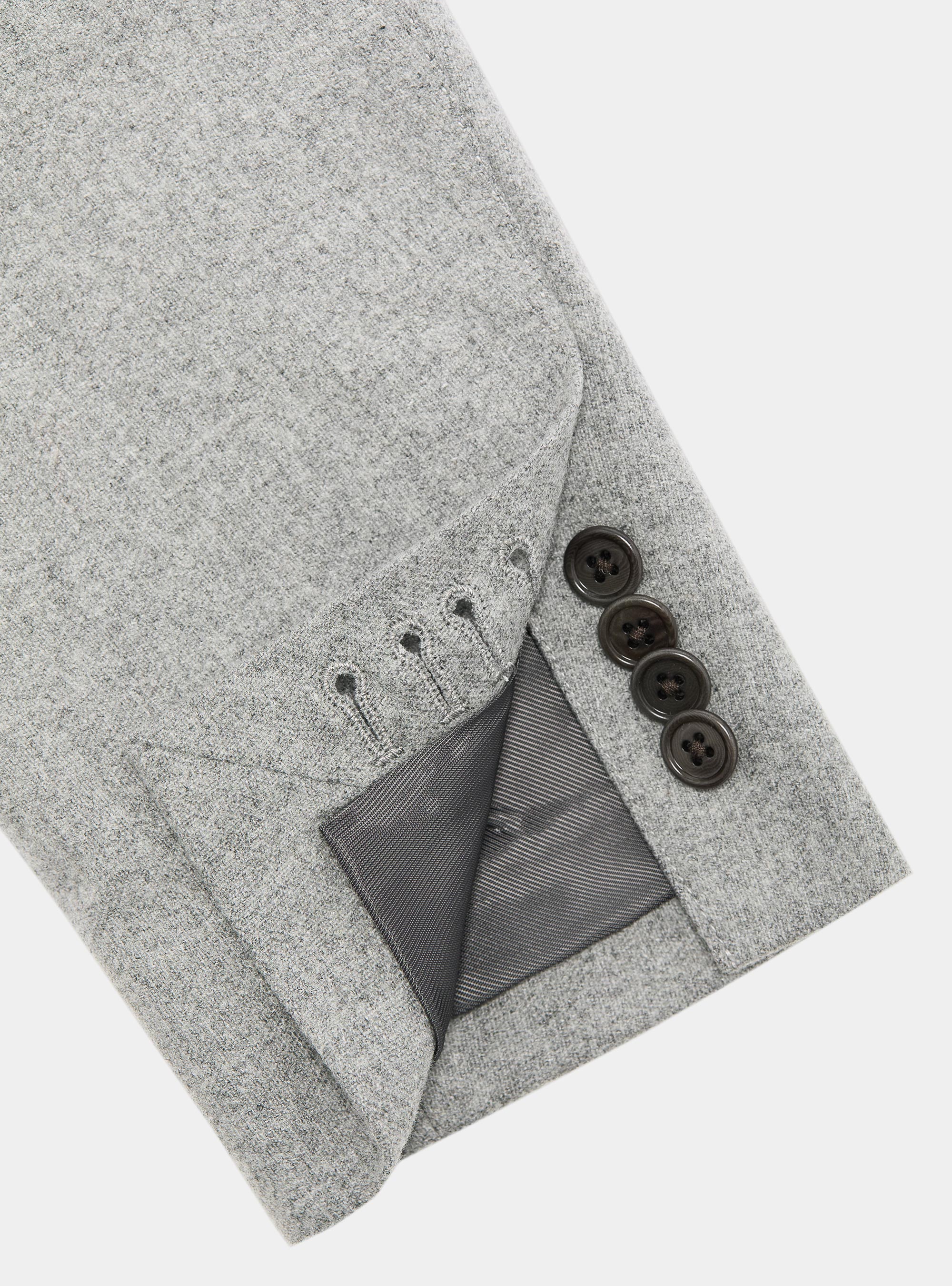 Veste cor&eacute;enne en flanelle de laine l&eacute;ger, ASPHALTE