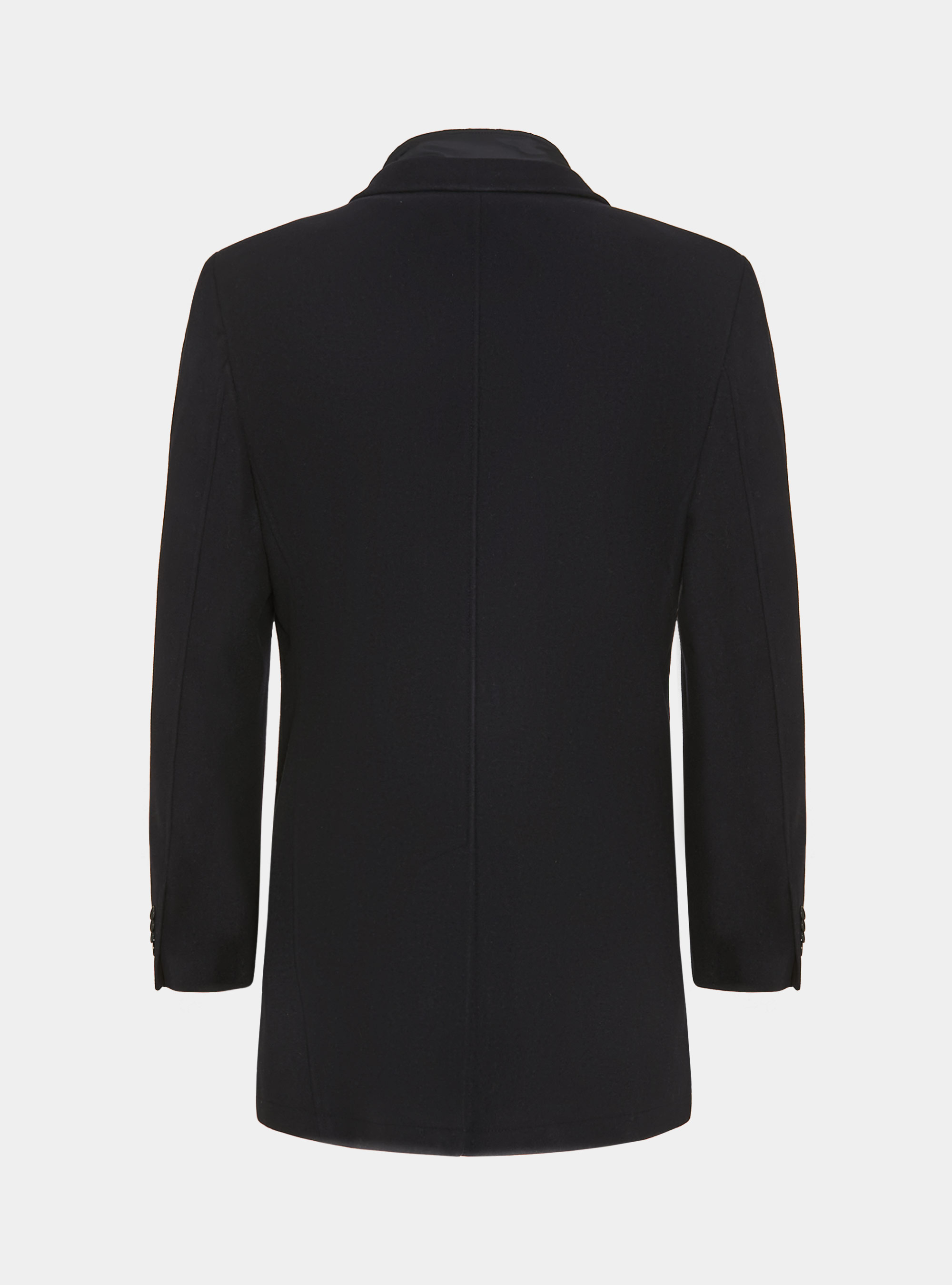 Wool-blend coat with bib, NAVY BLUE