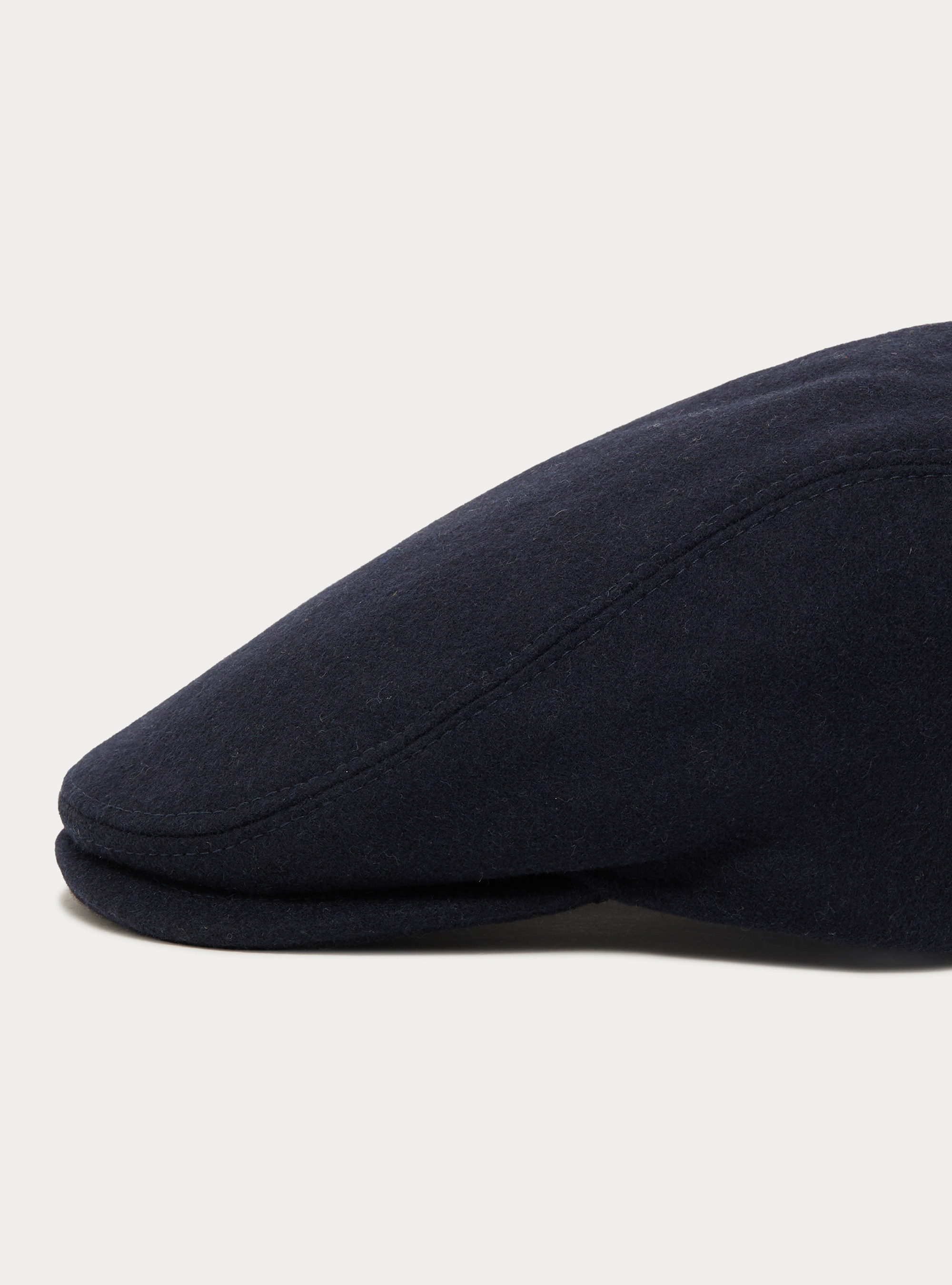 Solid color wool blend flat cap, NAVY BLUE