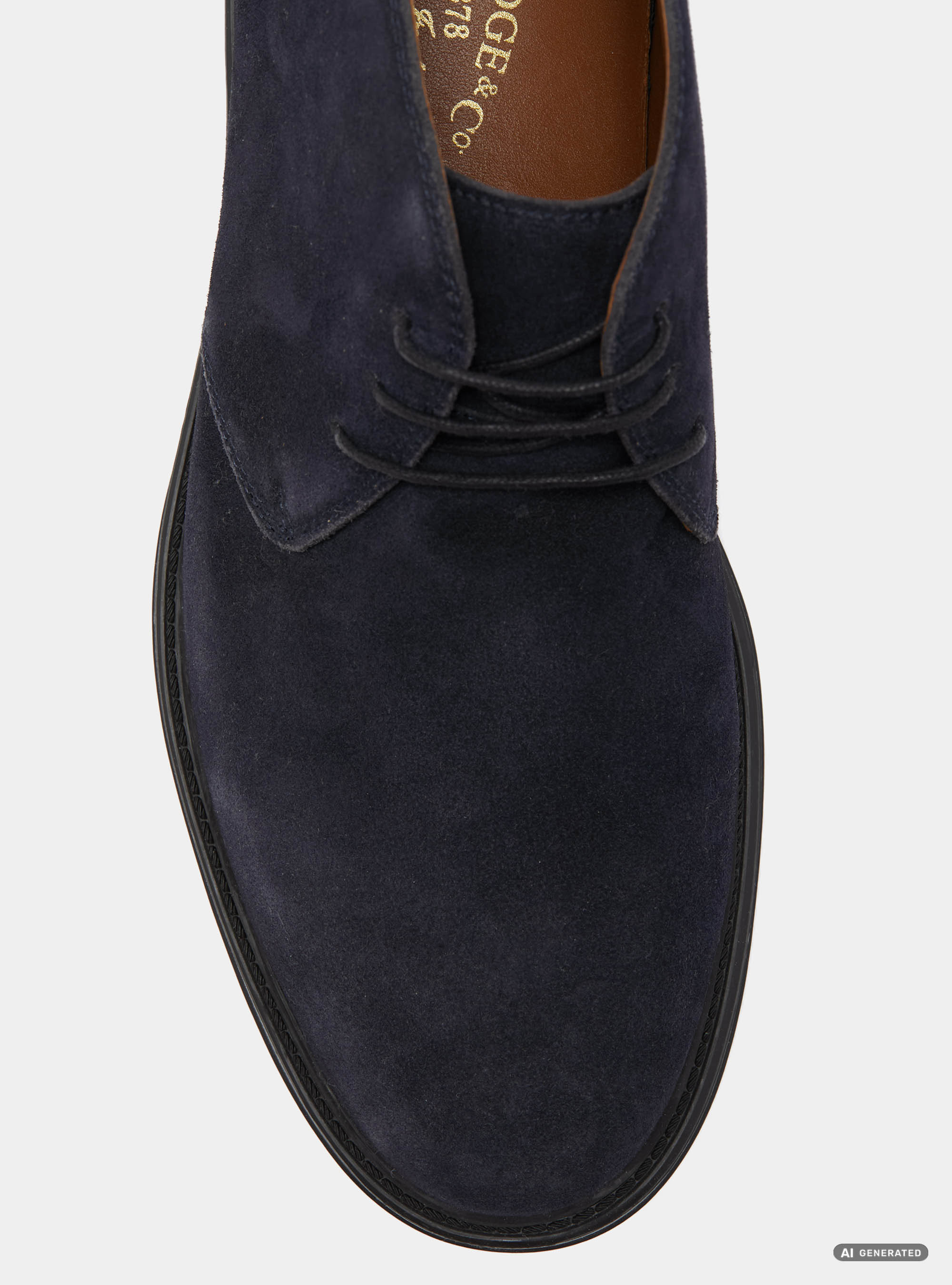 Suede Chukka boots with rubber sole, NAVY BLUE