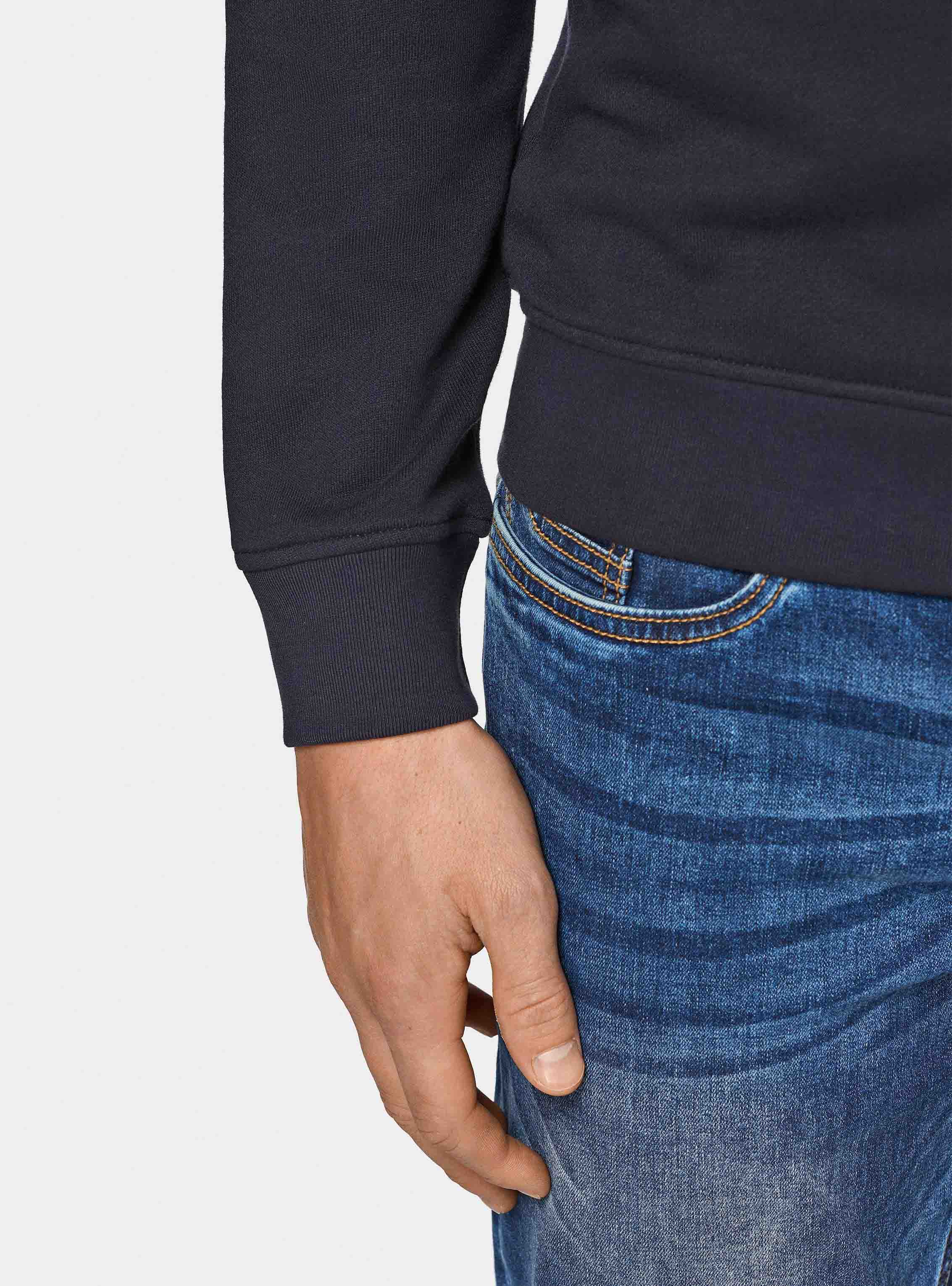 Basic round-neck sweatshirt GT01, NAVY BLUE