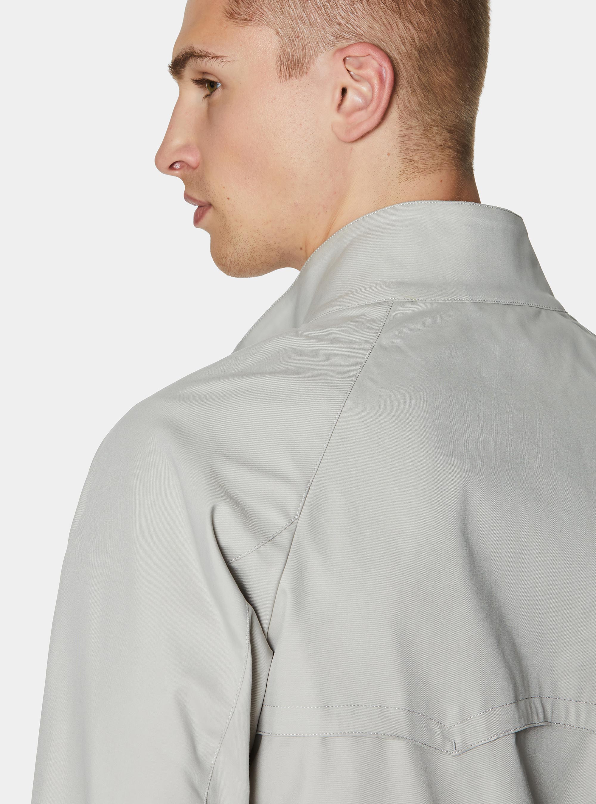 Cotton blend bomber jacket, ECRU