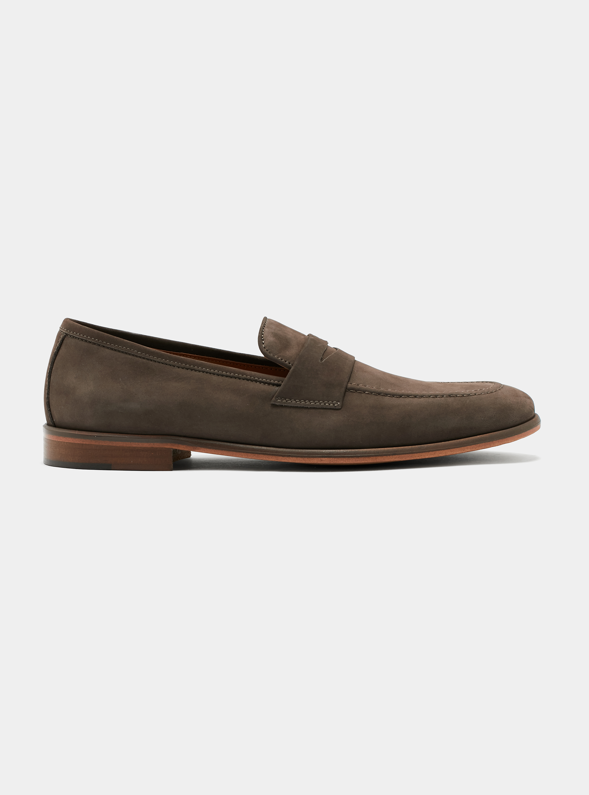 Nubuck loafers, BROWN