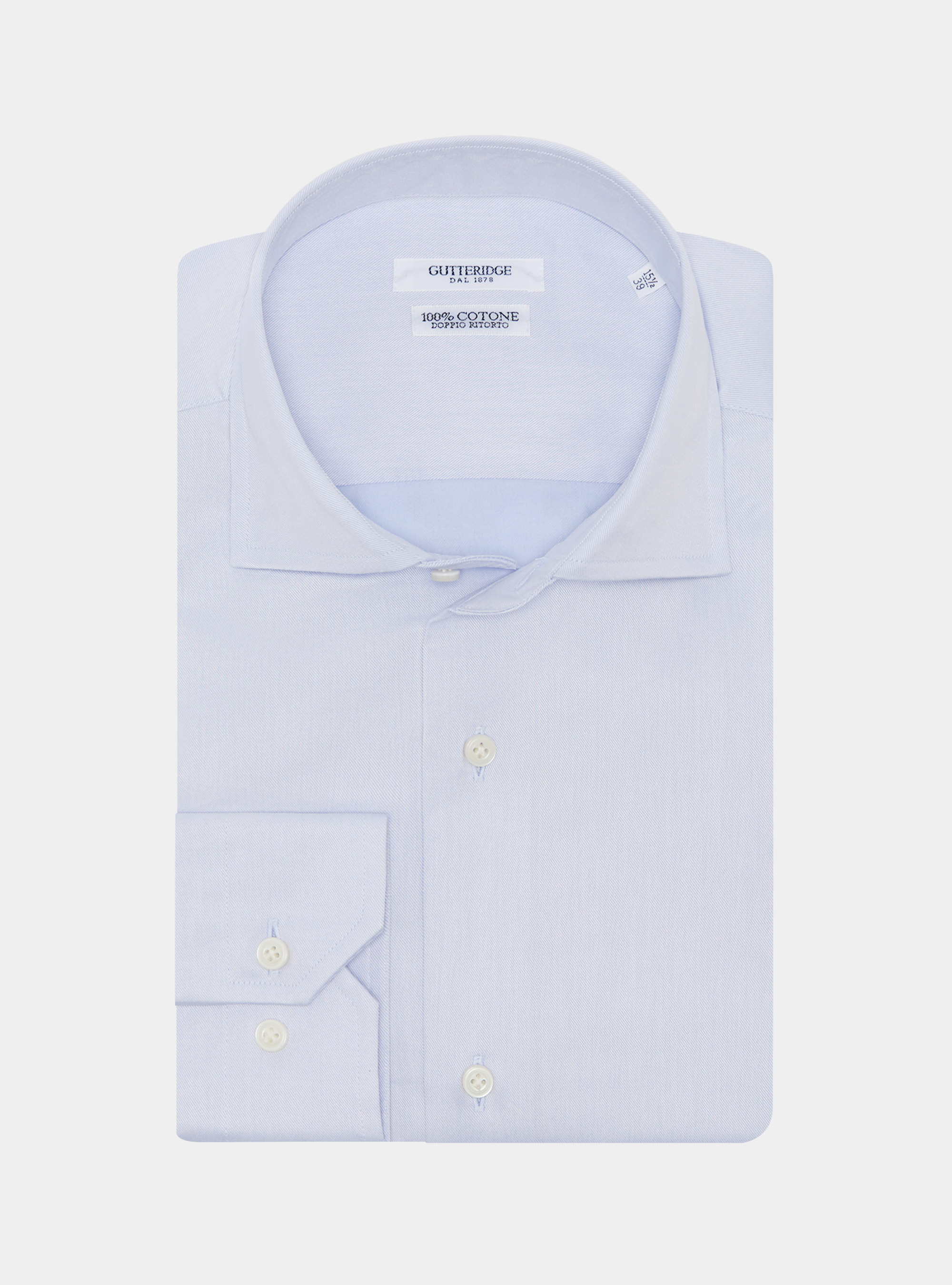 Camicia in twill di cotone, AZZURRO