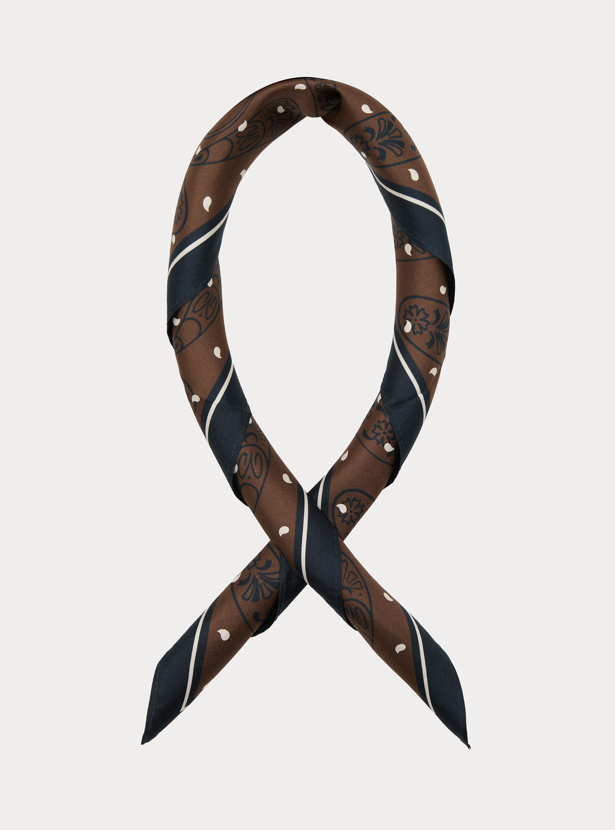 Seidentuch mit Paisley-Muster, MARRONE 0507C