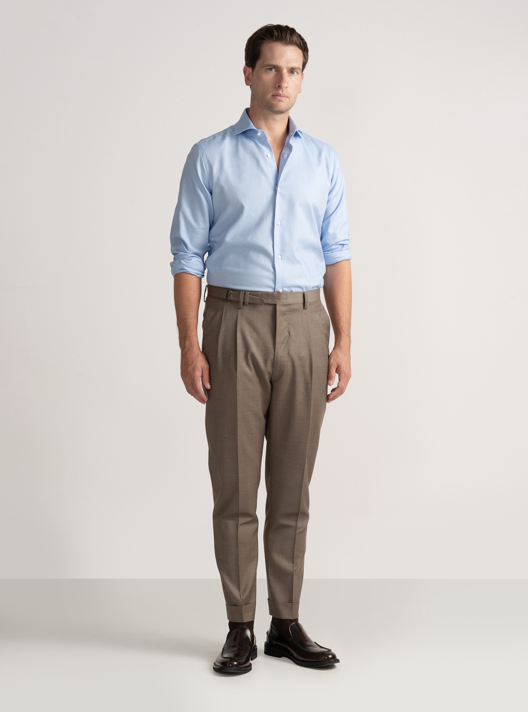 Camicia in cotone oxford, AZZURRO