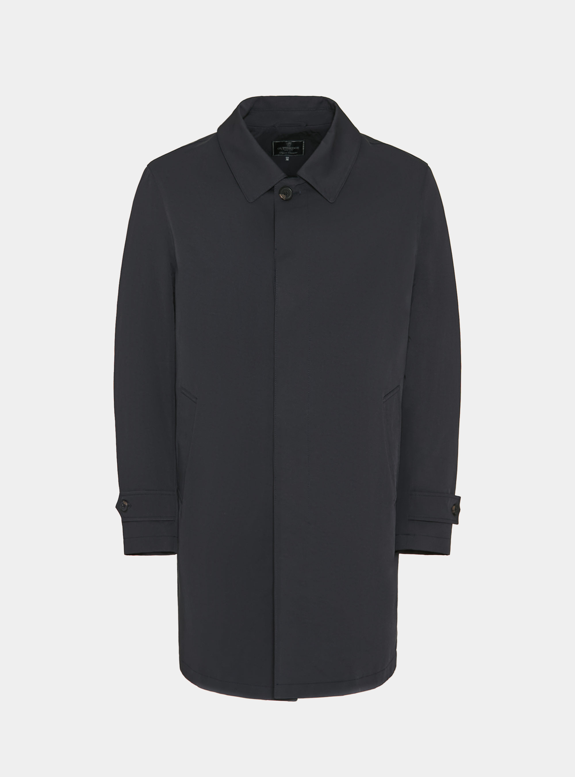 Padded technical raincoat in cotton blend, NAVY BLUE