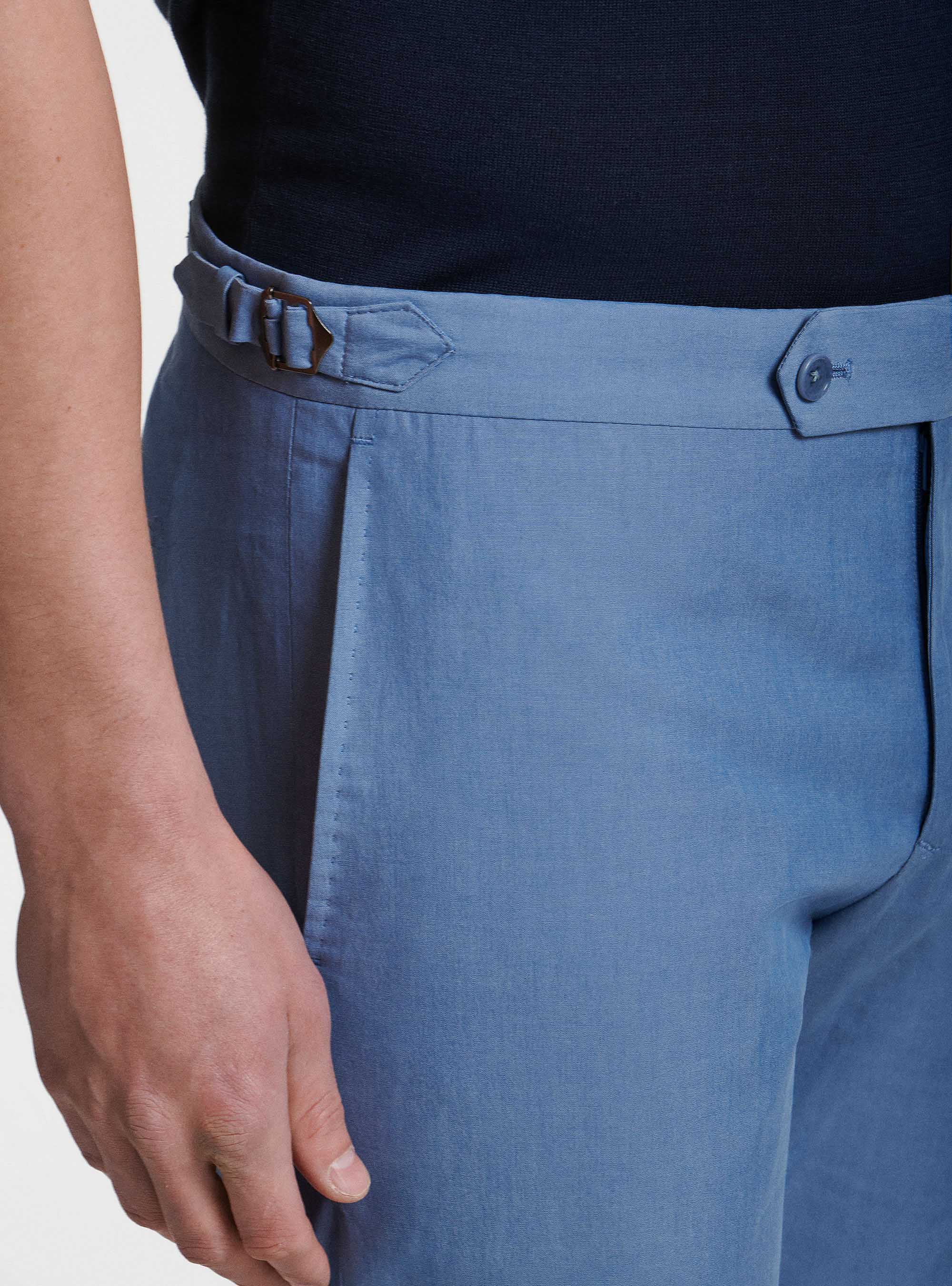 Pantaloni per abito in misto cotone DUEMILAGORI, AZZURRO