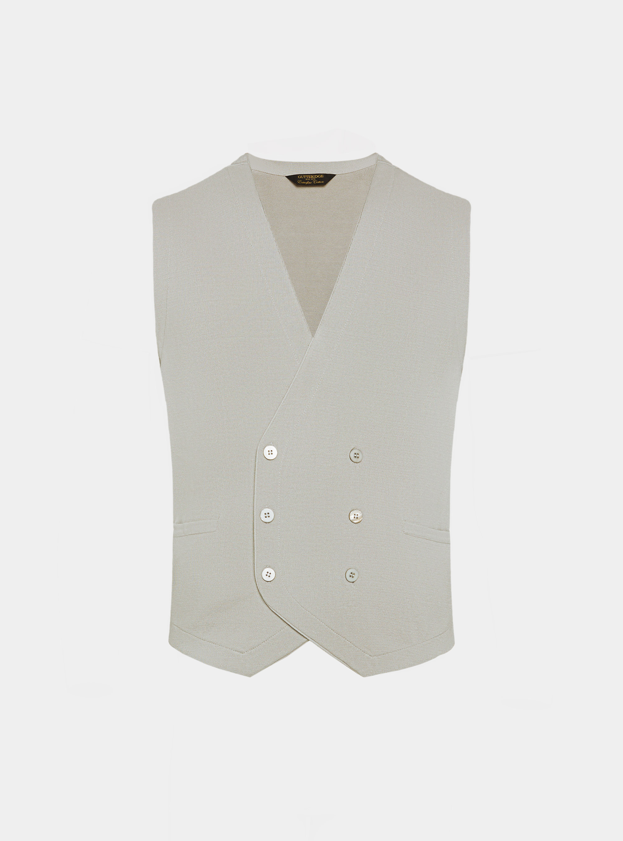 Gilet doppiopetto in maglia di cotone, PERLA 0178C