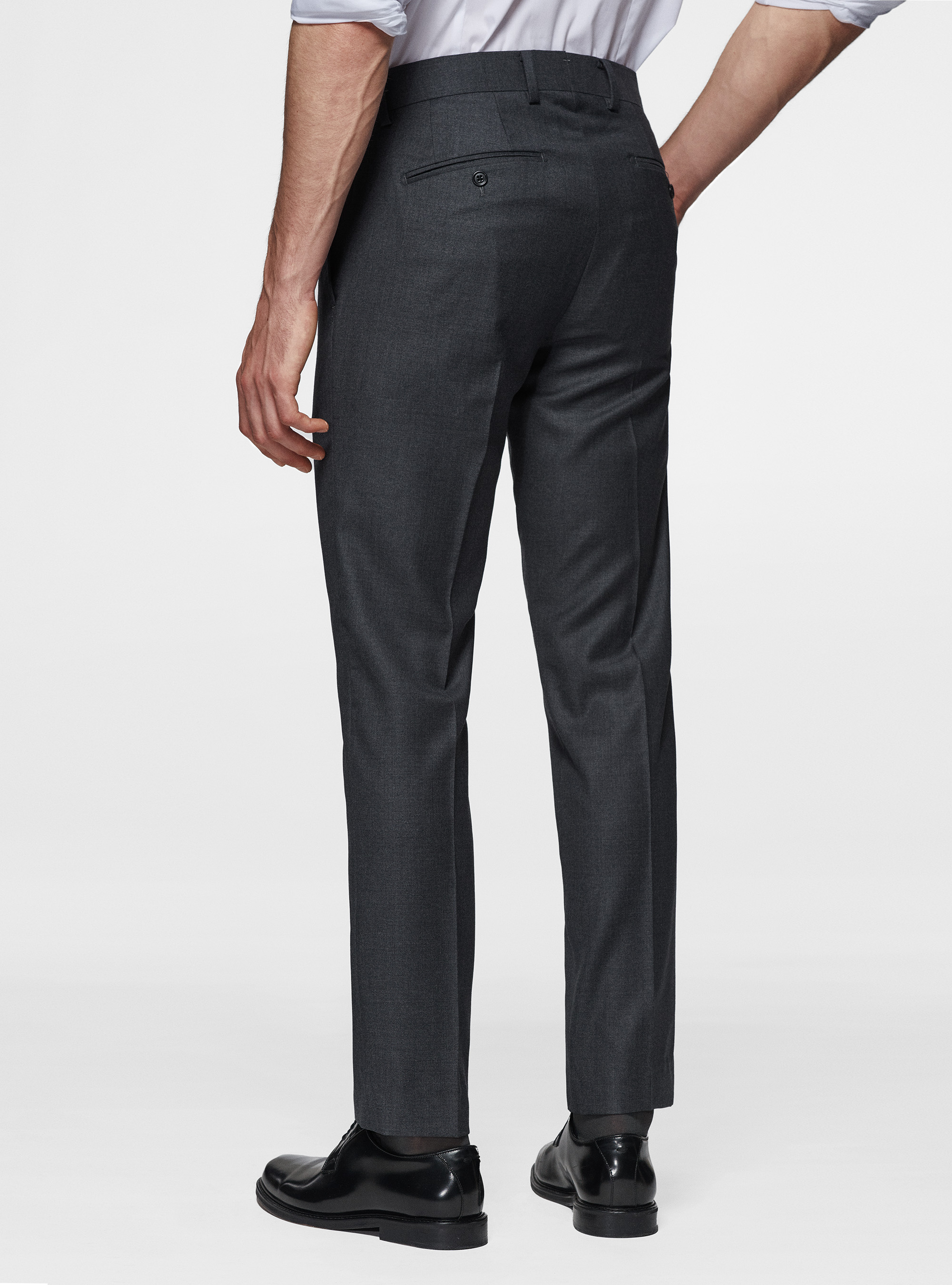 Trousers in pure 110's superfine wool, ASPHALT GREY