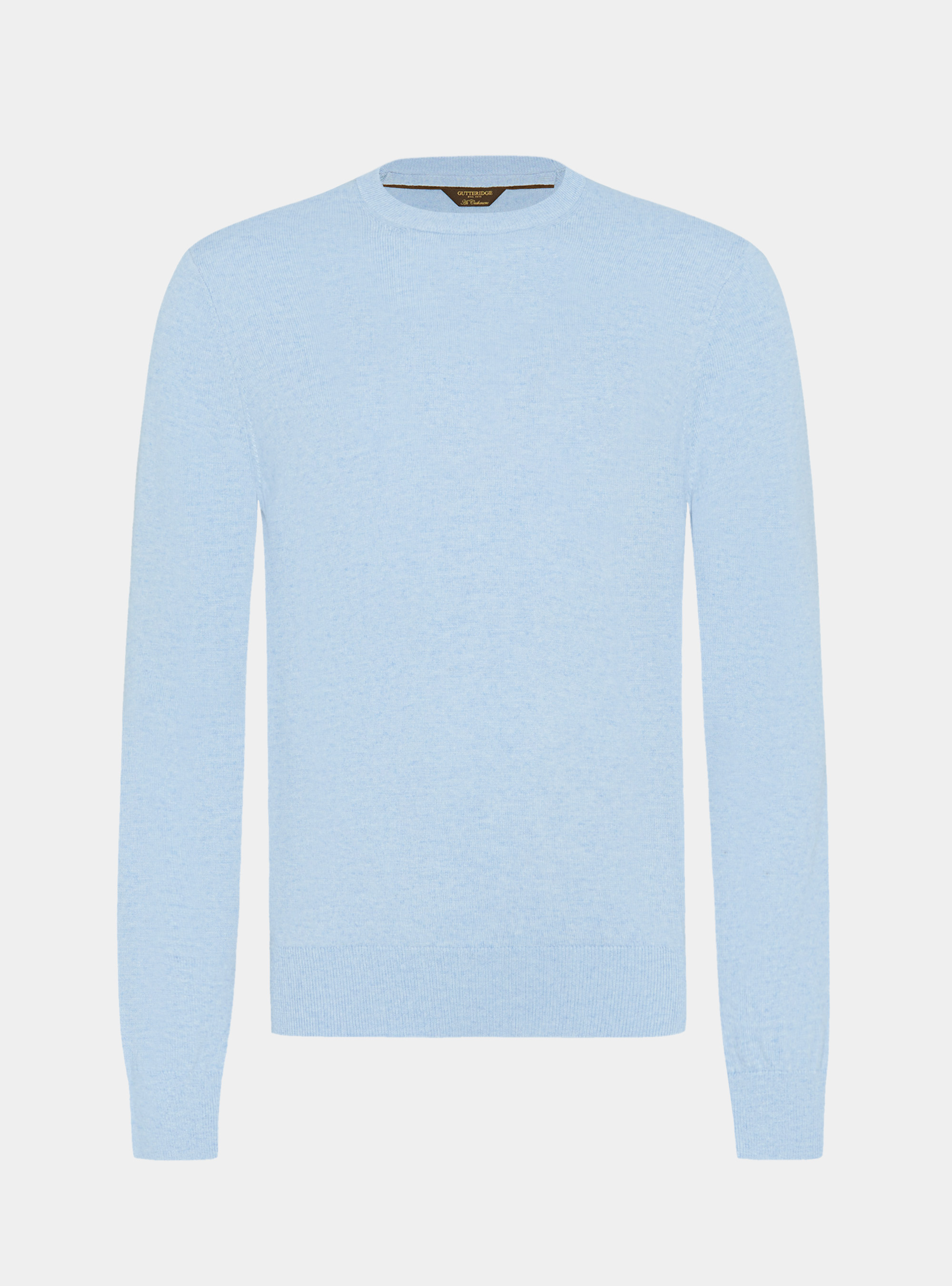 Wool and cashmere blend crewneck sweater, AZZURRO POLVERE 0283C