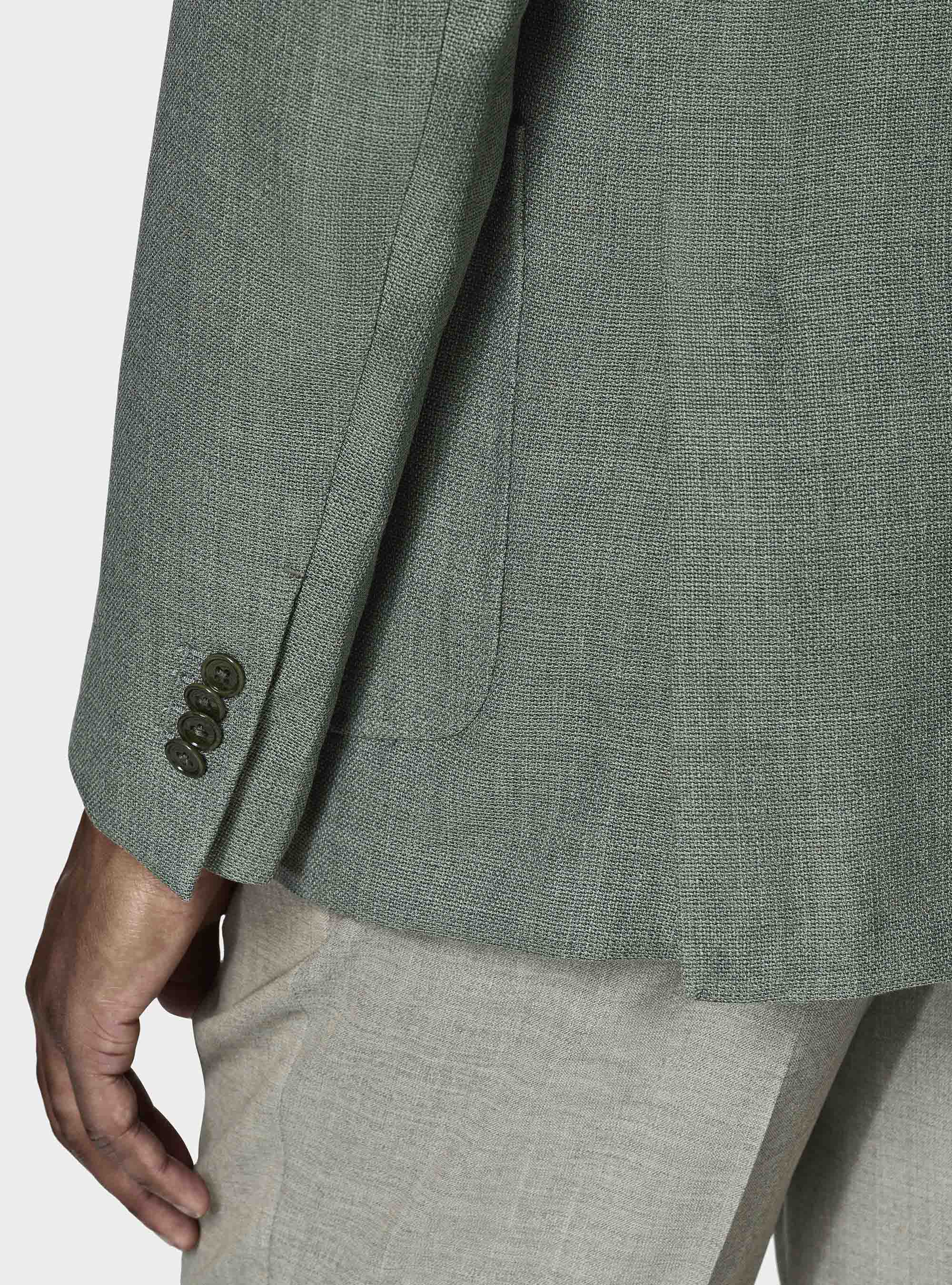 Micro-textured pure wool blazer, SALVIA 0602C