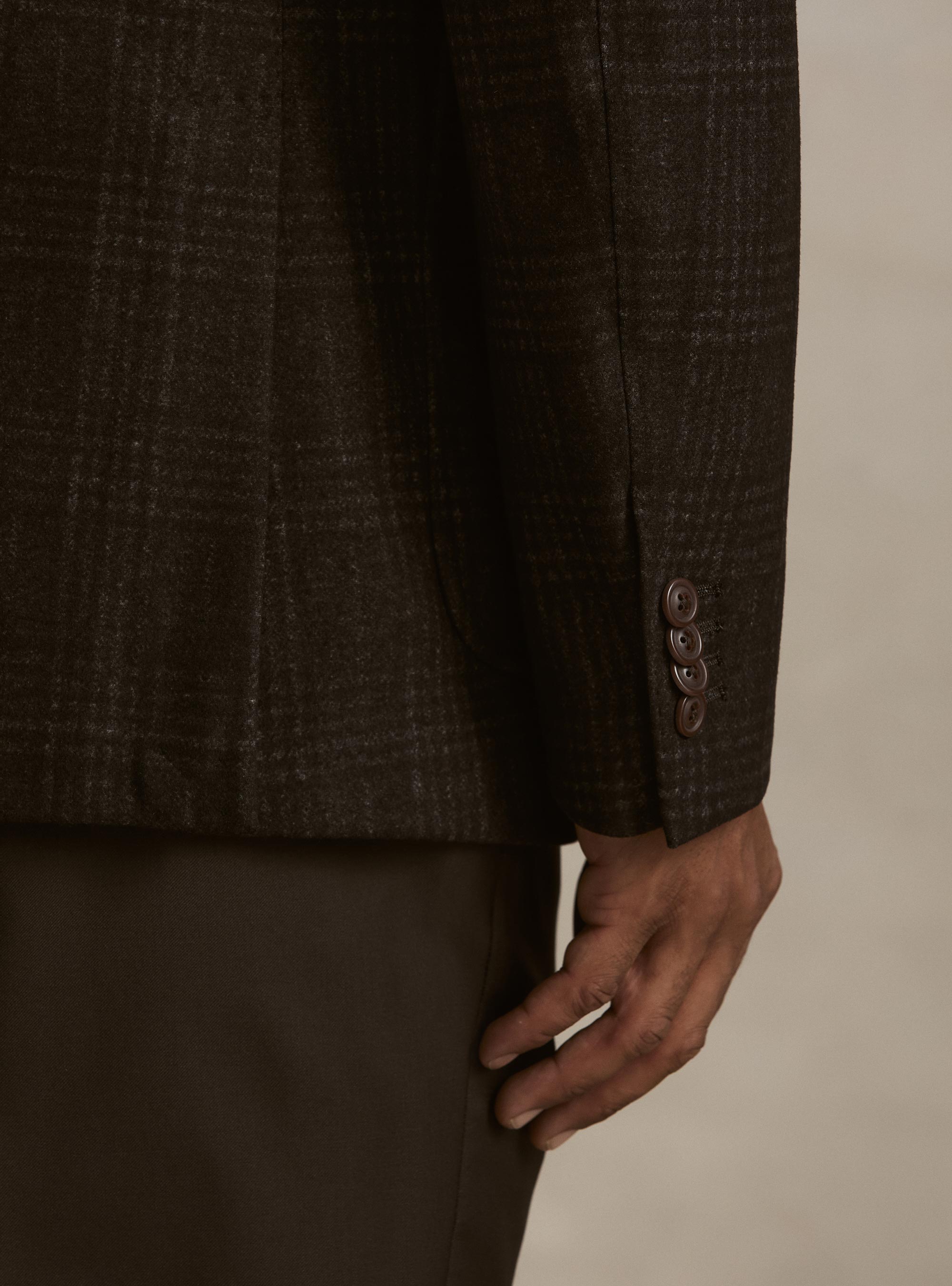Single-Breasted Printed Jersey Blazer, BROWN