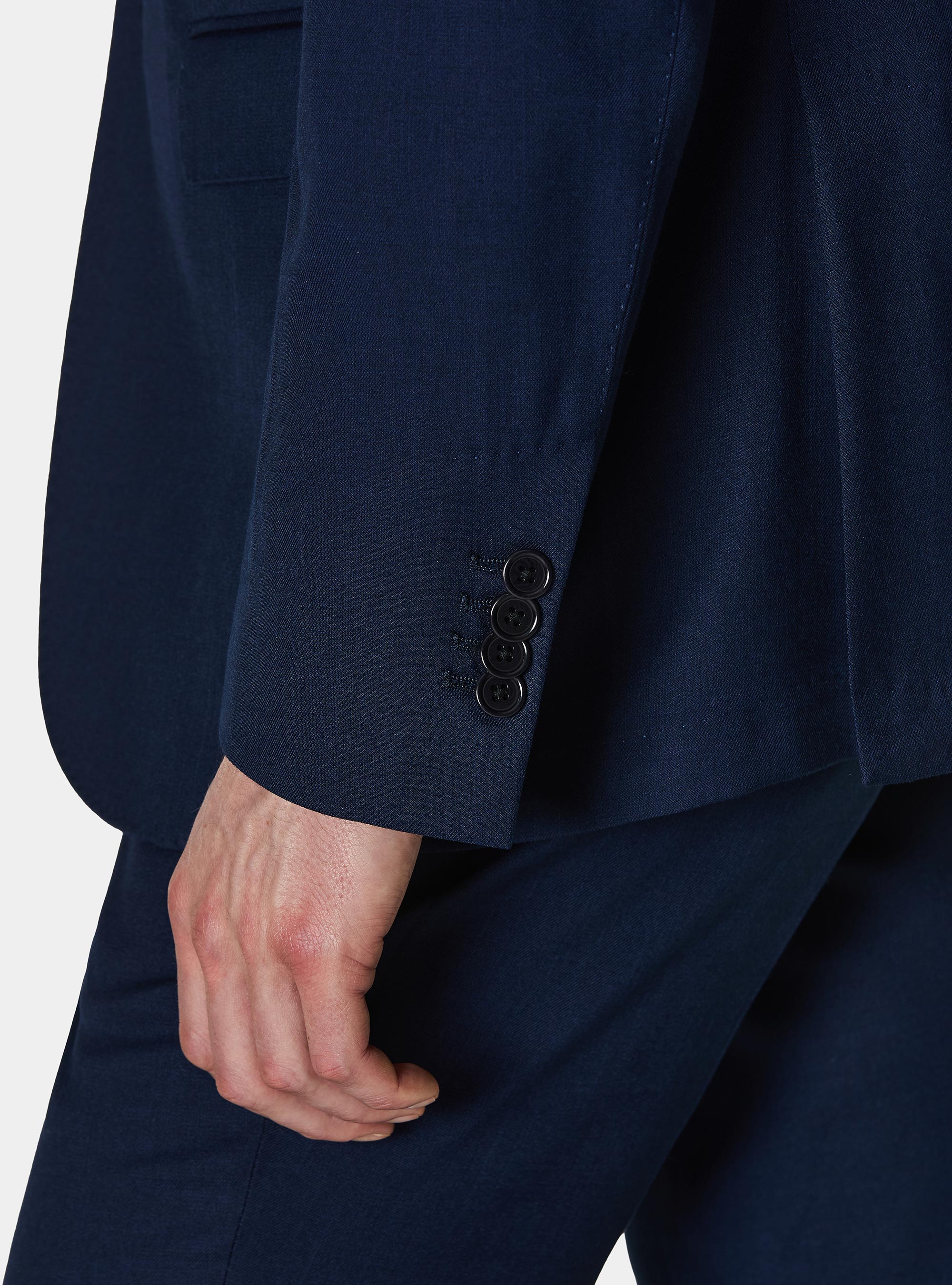 Hopsack fabric suit blazer, NAVY BLUE