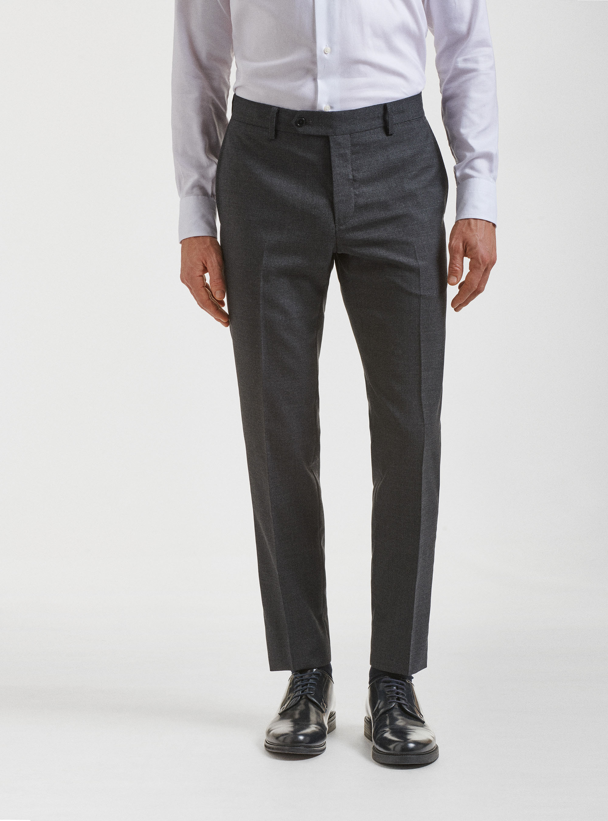 Pure wool suit trousers Vitale Barberis Canonico, ASPHALT GREY