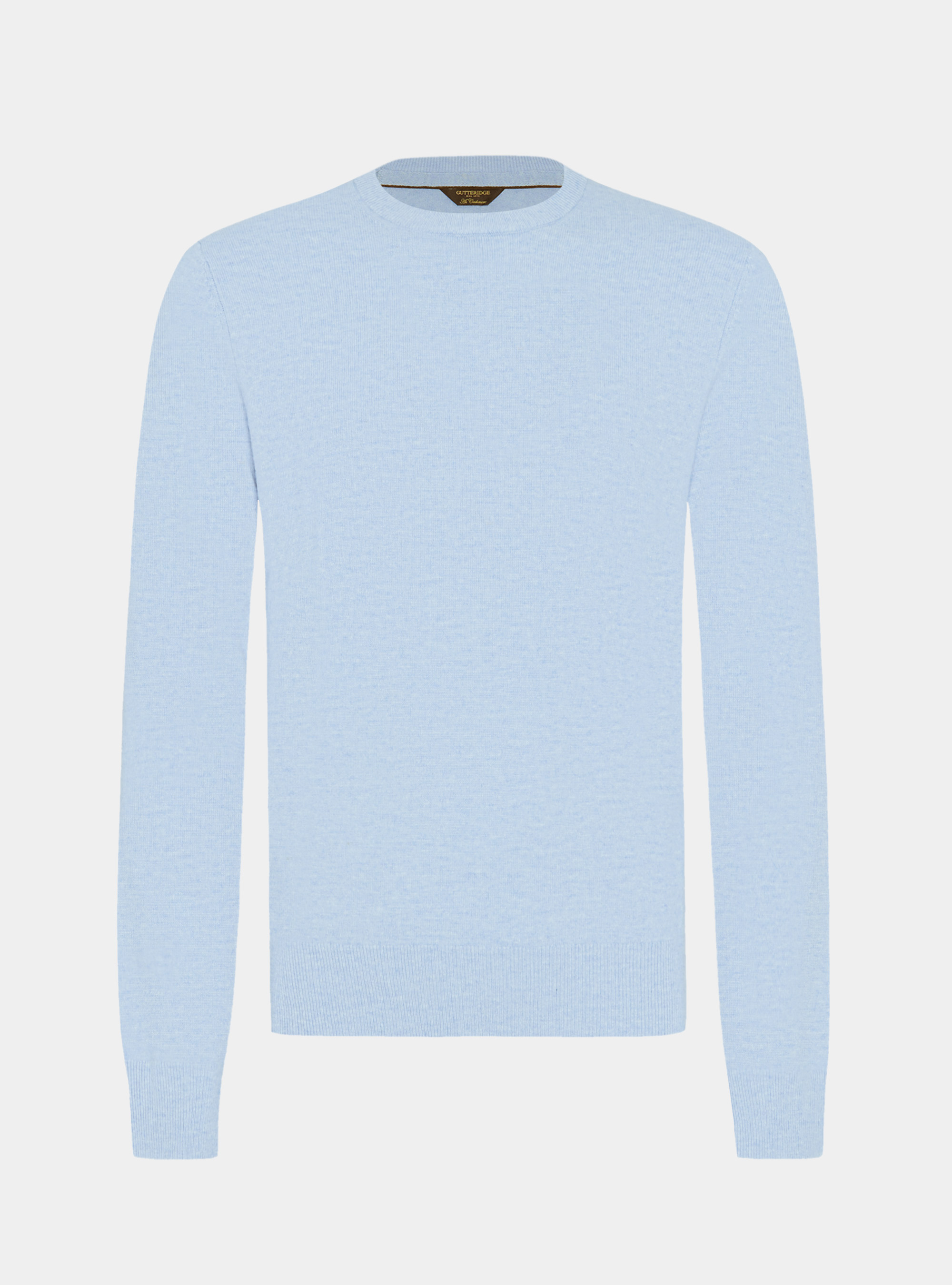 Lambswool and cashmere crew-neck sweater, AZZURRO POLVERE 0283C