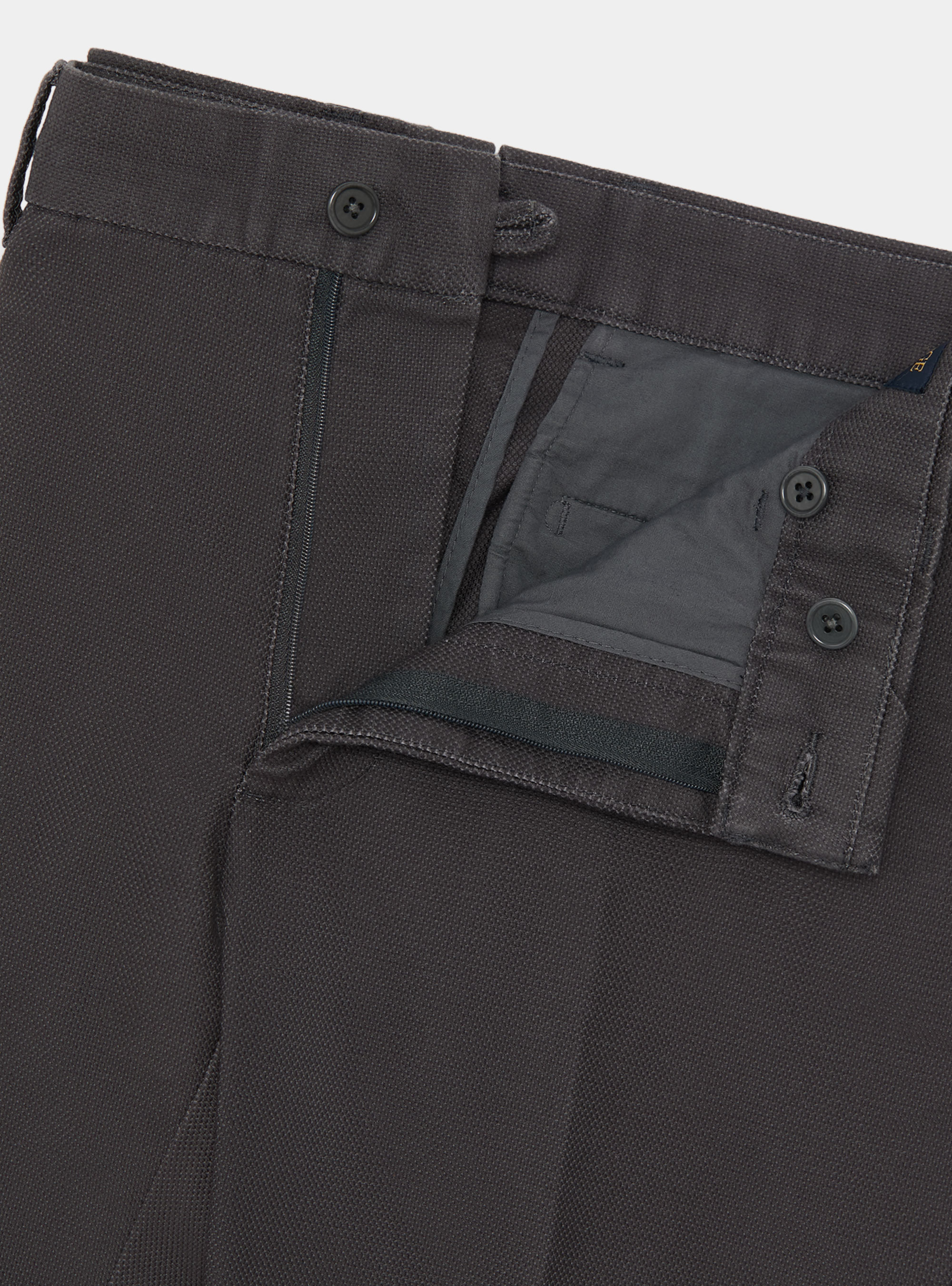 Pantalon slim fit en coton arm&eacute;, ASPHALTE