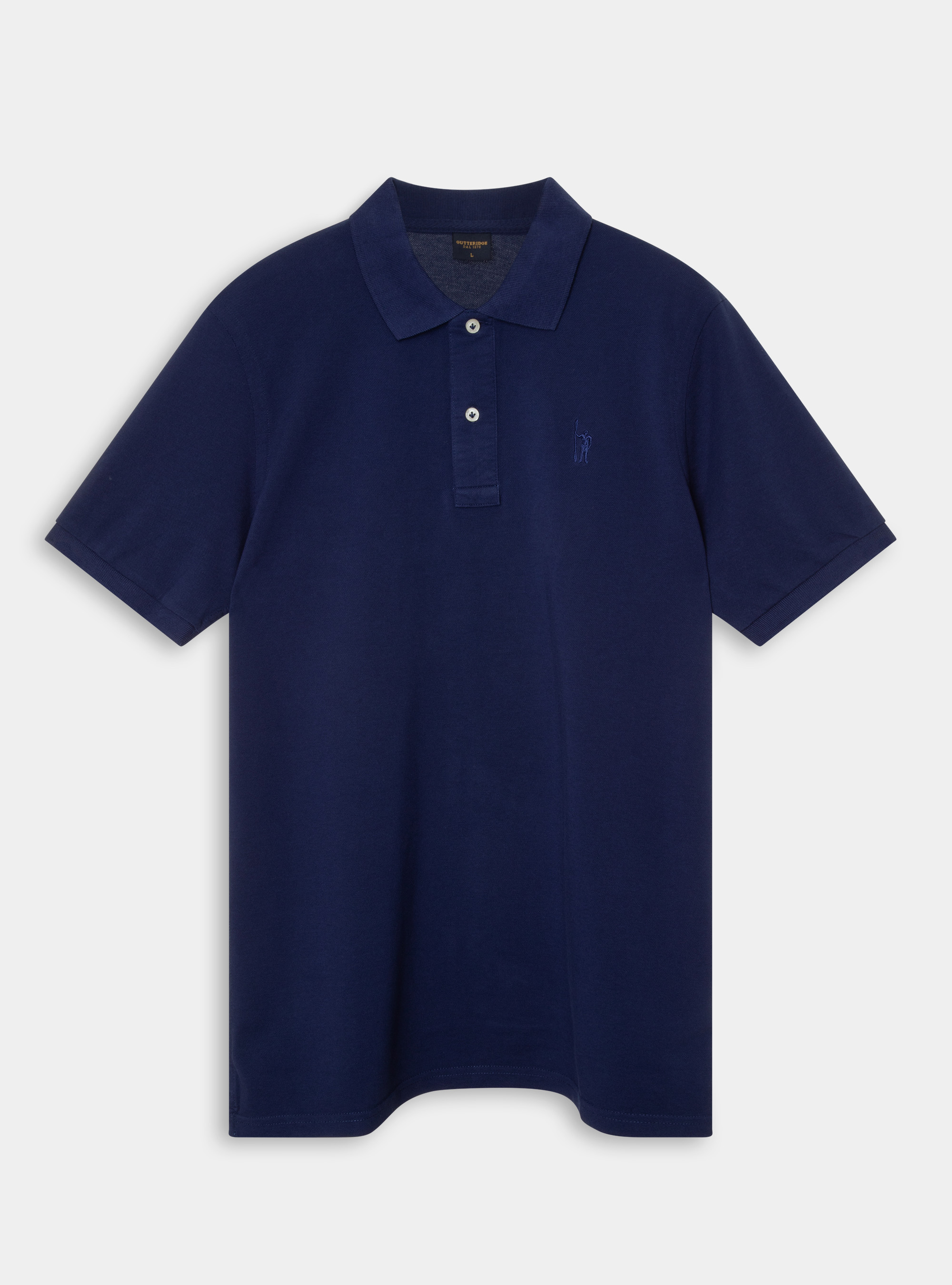 Polo cl&aacute;sico de piqu&eacute;, AZUL MEDIO