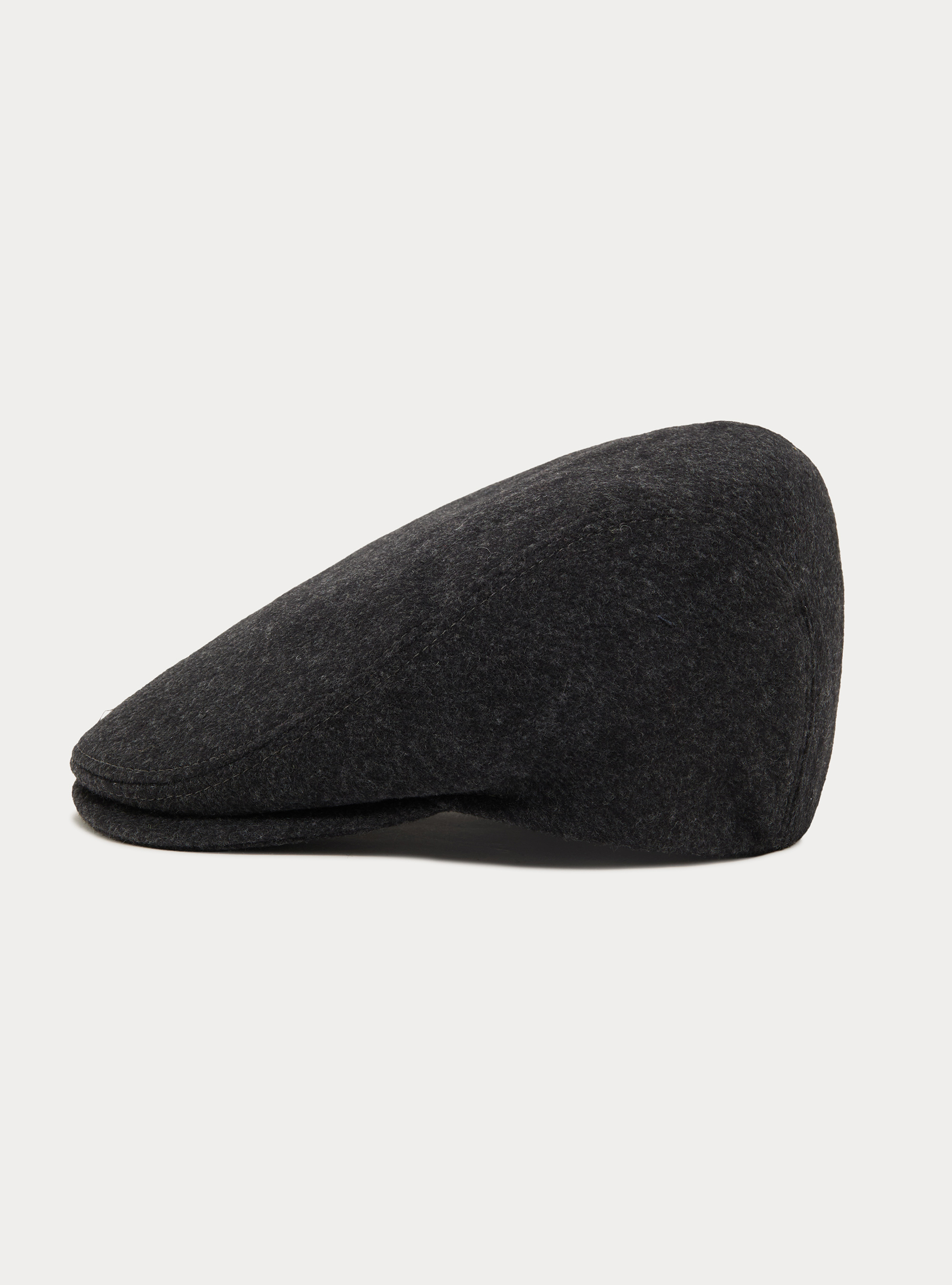 Gorra plana lisa de mezcla de lana, GRIS MARENGO
