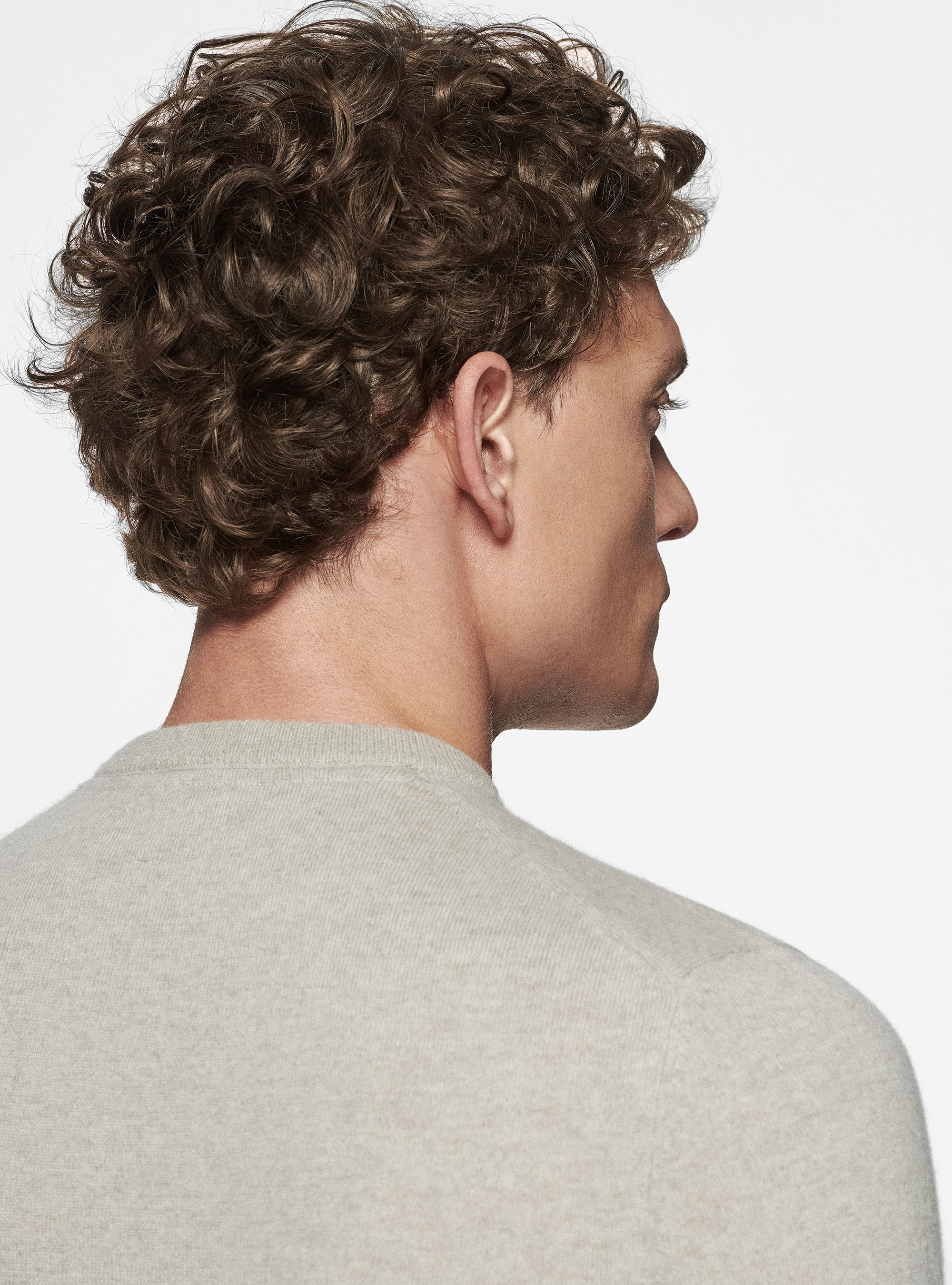 Cashmere crew-neck sweater, ECRU