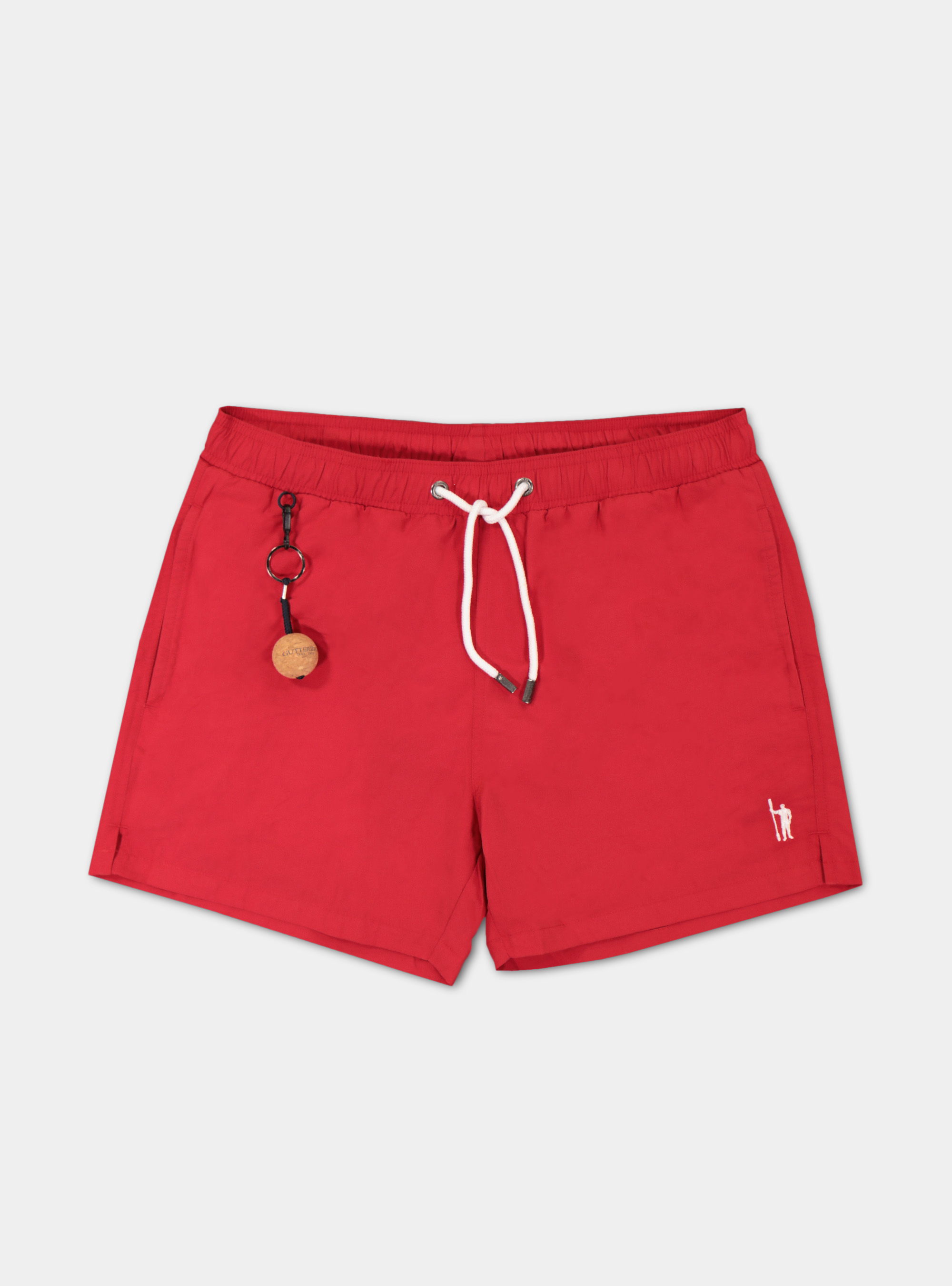Einfarbige Basic-Badeshorts, ROSSO 0349C