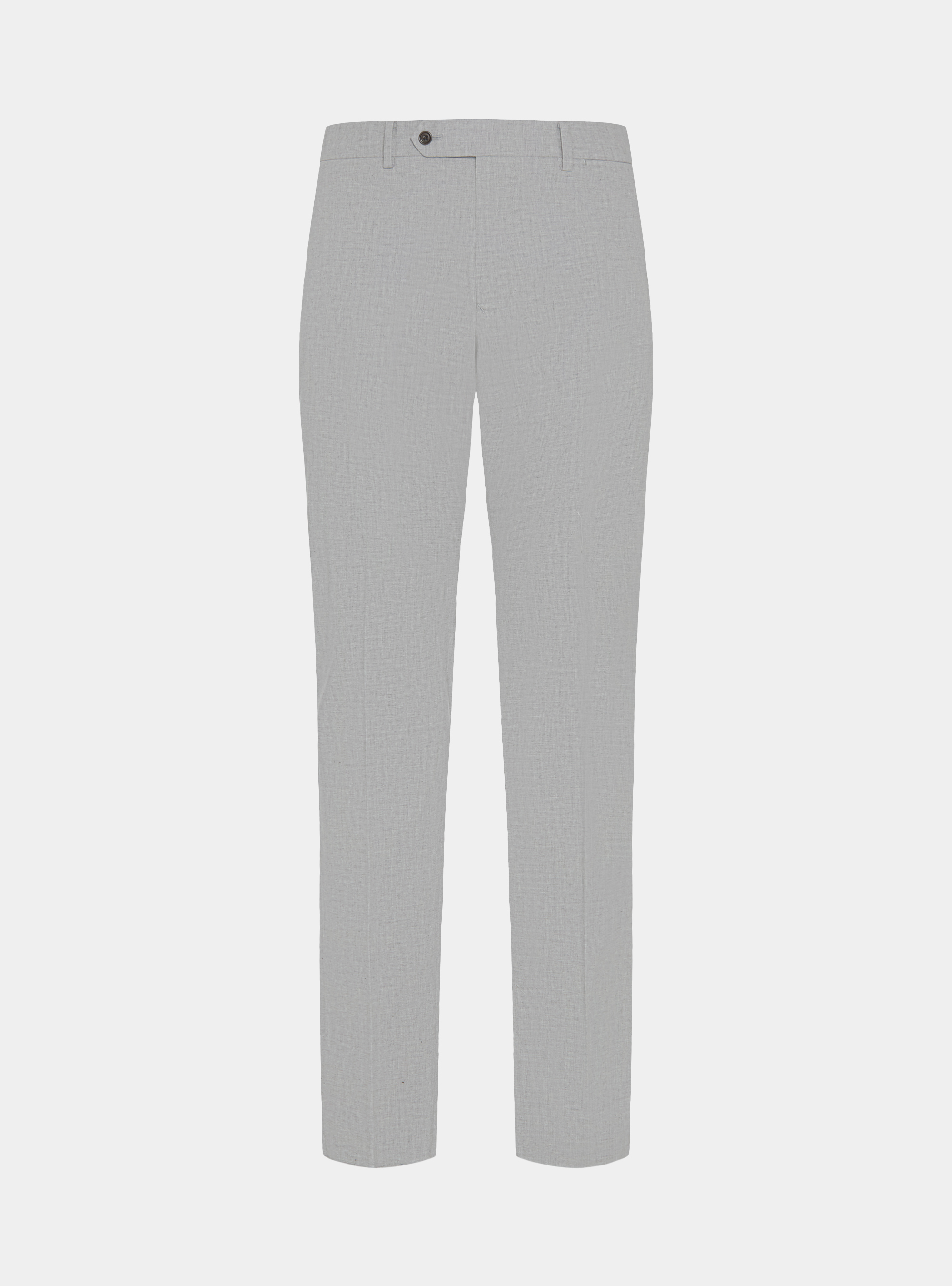 Pantal&oacute;n de traje gris de algod&oacute;n el&aacute;stico, GRIGIO MELANGE 0151C