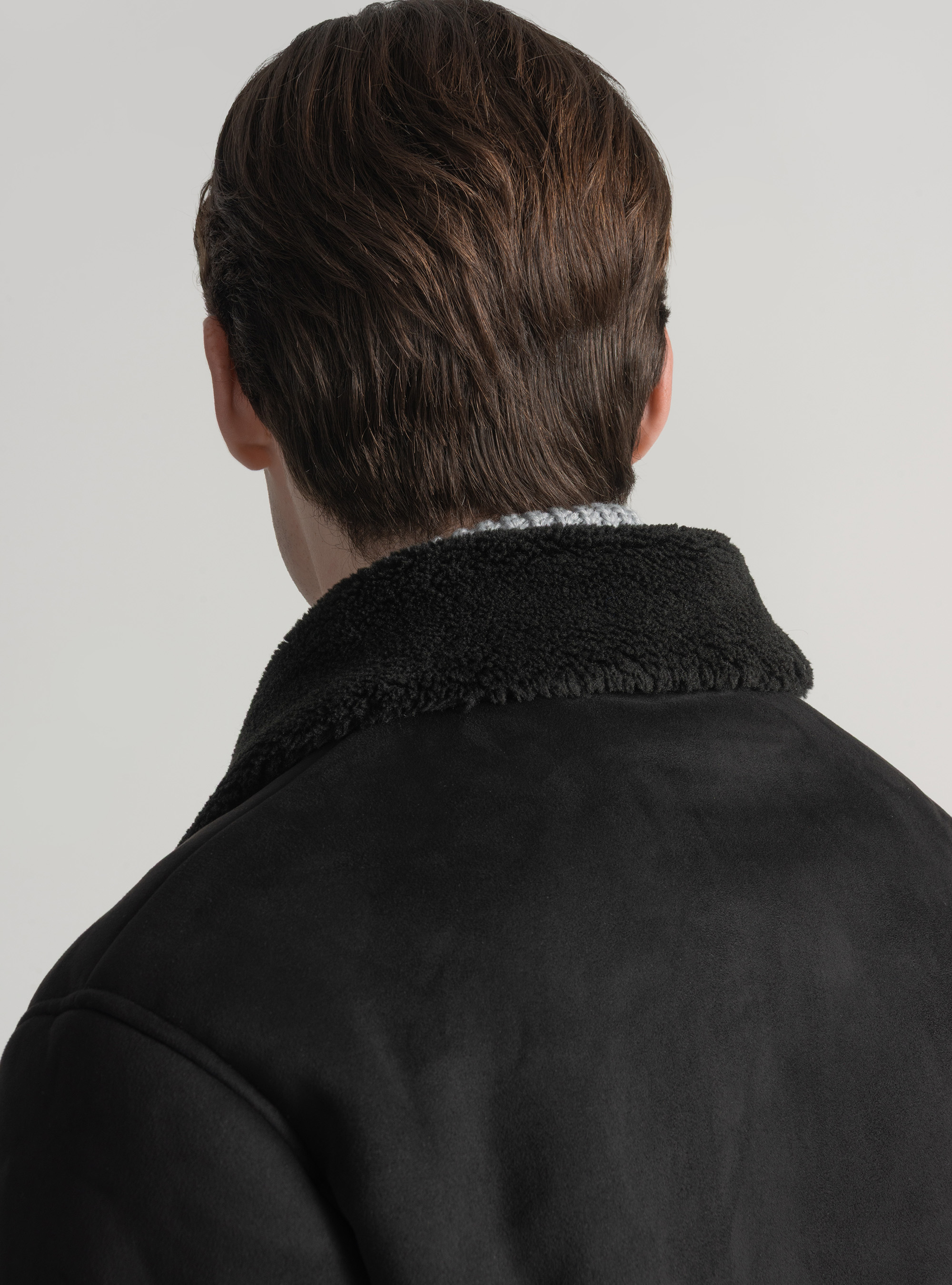Suede effect bomber, BLACK