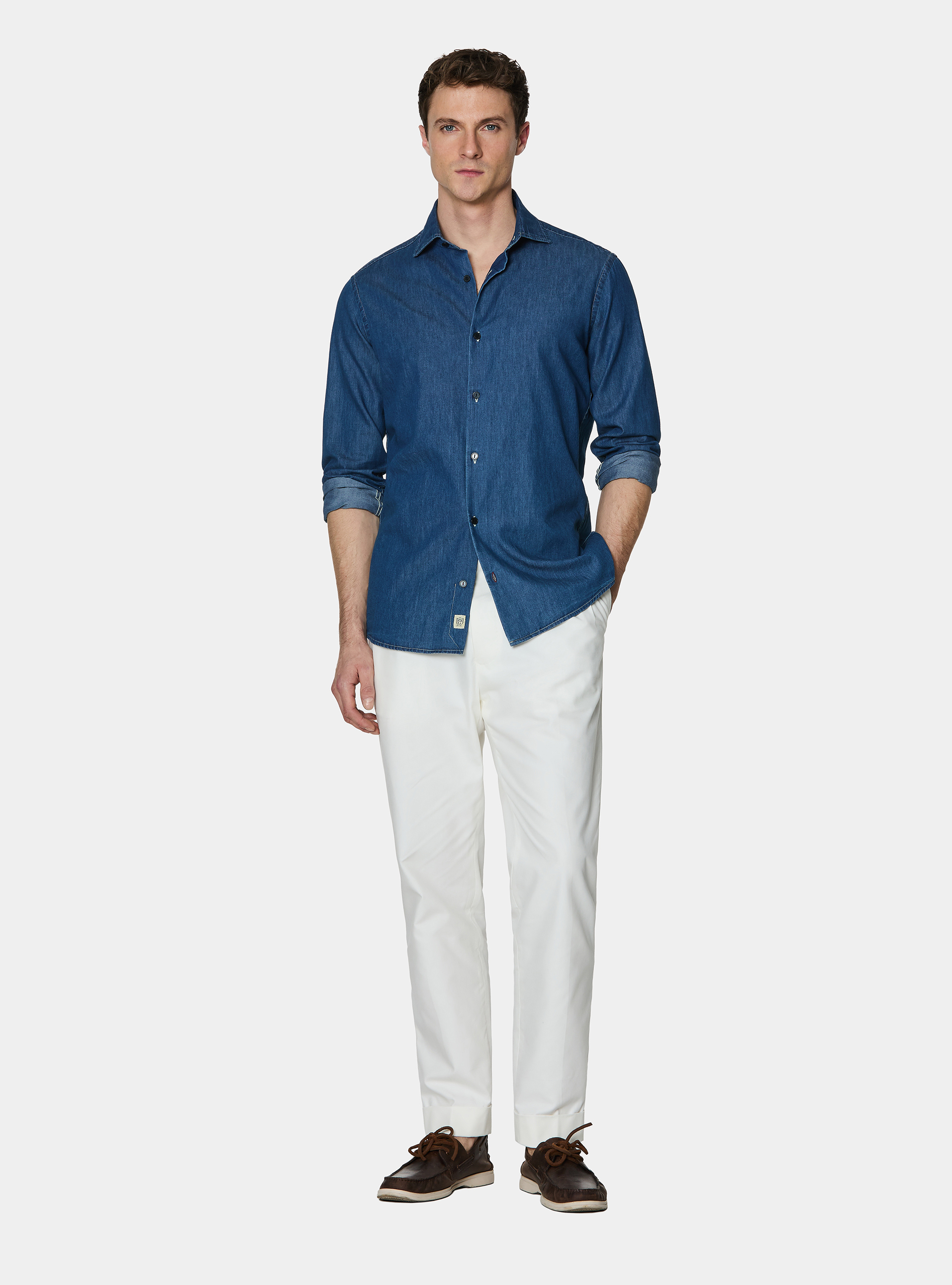 Camisa vaquera, AZUL MEDIO