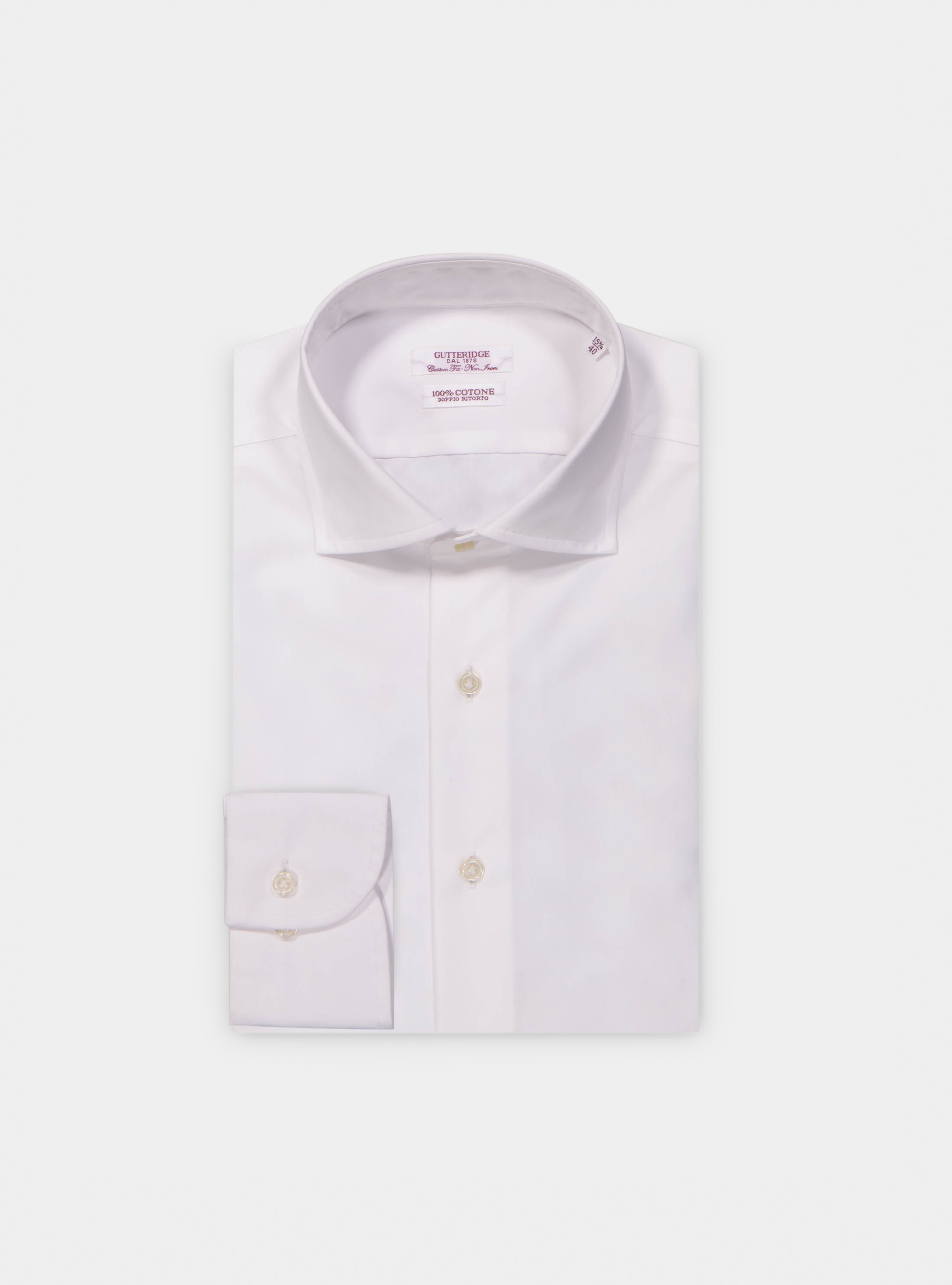Camisa cl&aacute;sica comfort fit de algod&oacute;n sin planchar fil a fil, BLANCO