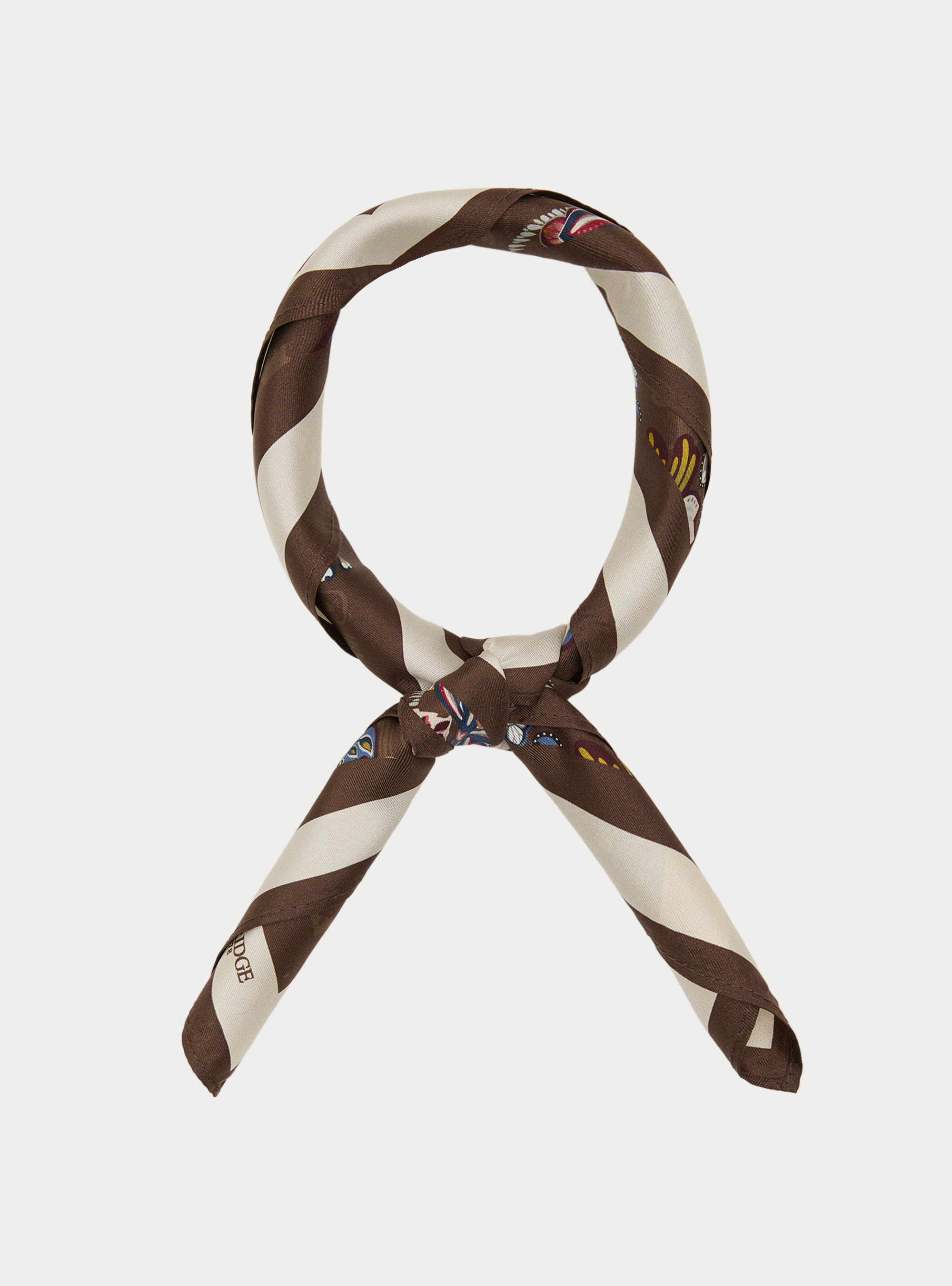 Seidentuch mit Blumenmuster, MARRONE 0507C