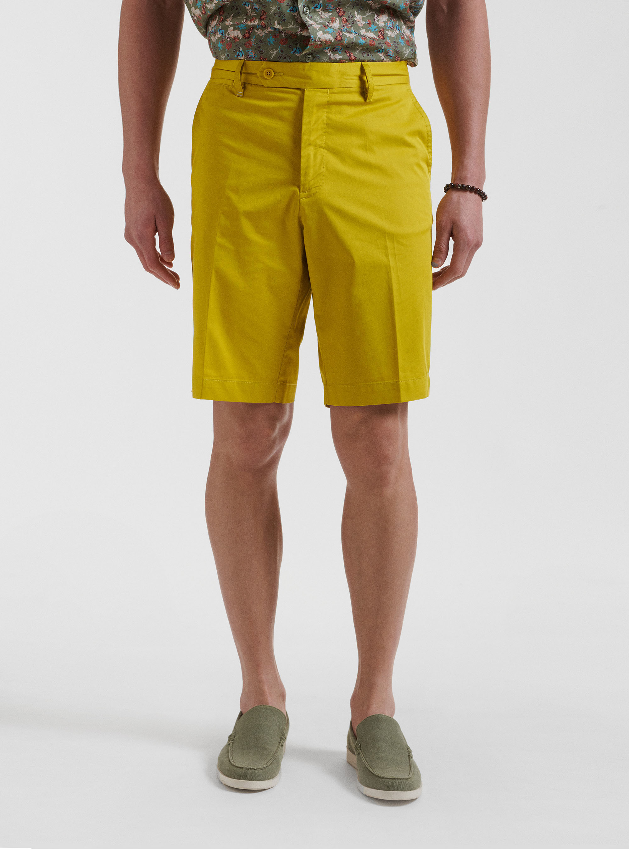 Bermuda en serg&eacute; l&eacute;ger, JAUNE