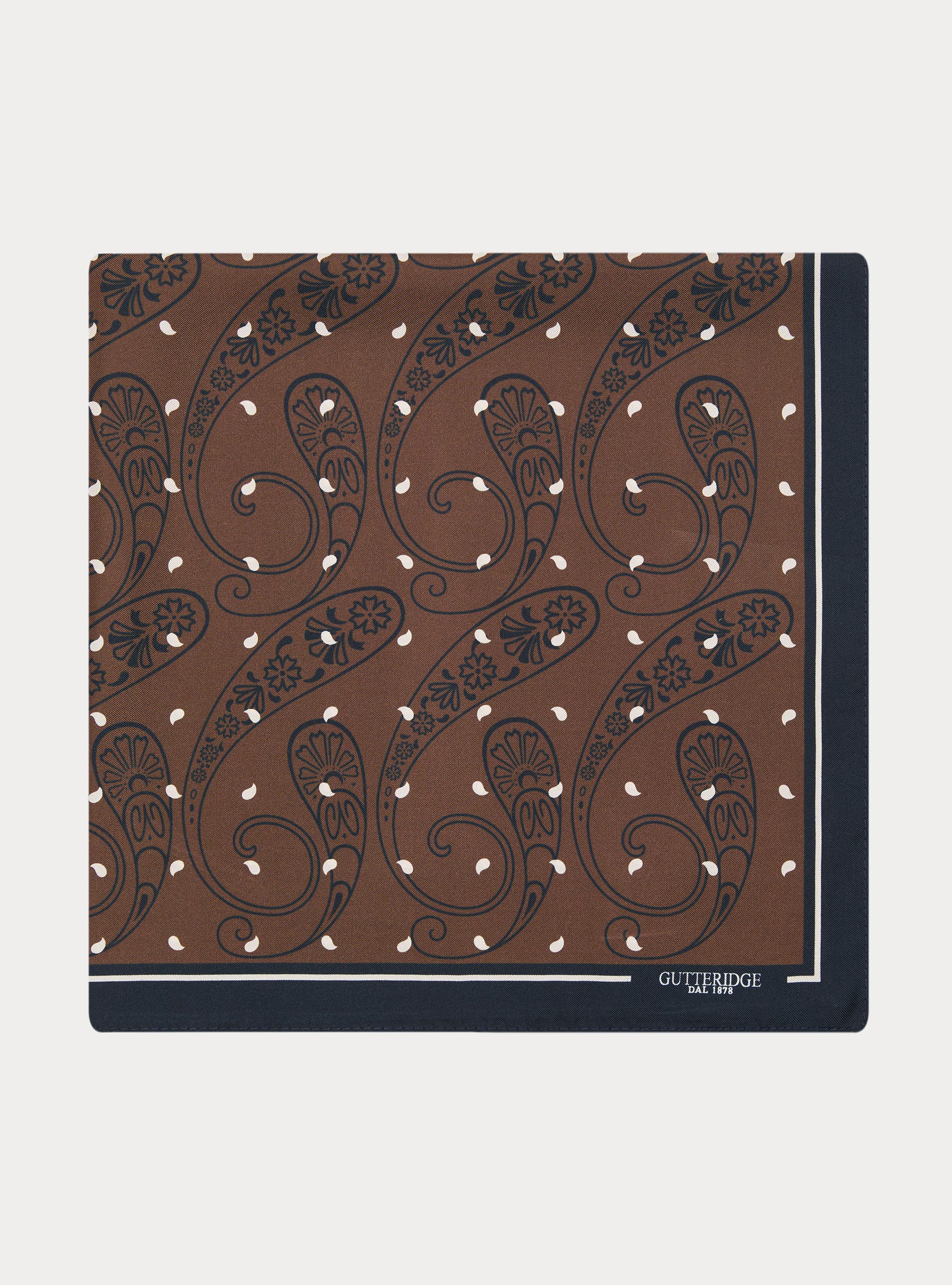 Seidentuch mit Paisley-Muster, MARRONE 0507C
