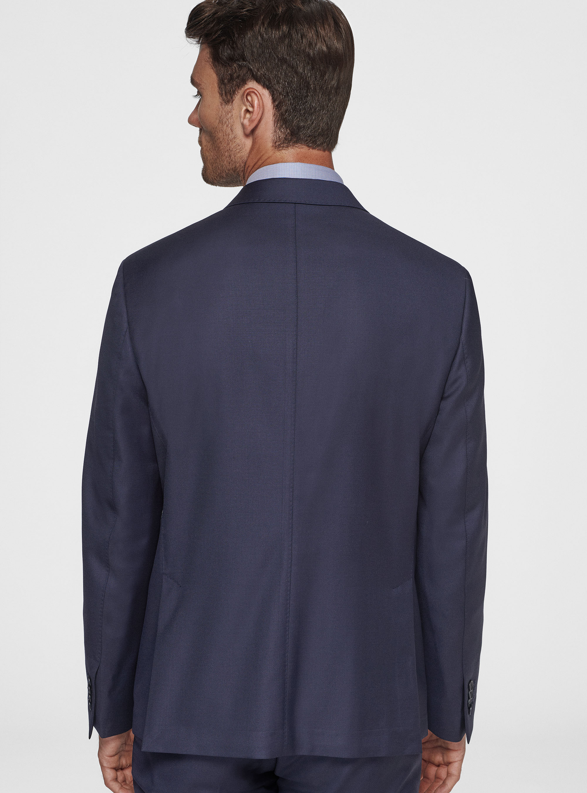 Drop 4 suit blazer in pure wool Vitale Barberis Canonico, NAVY BLUE