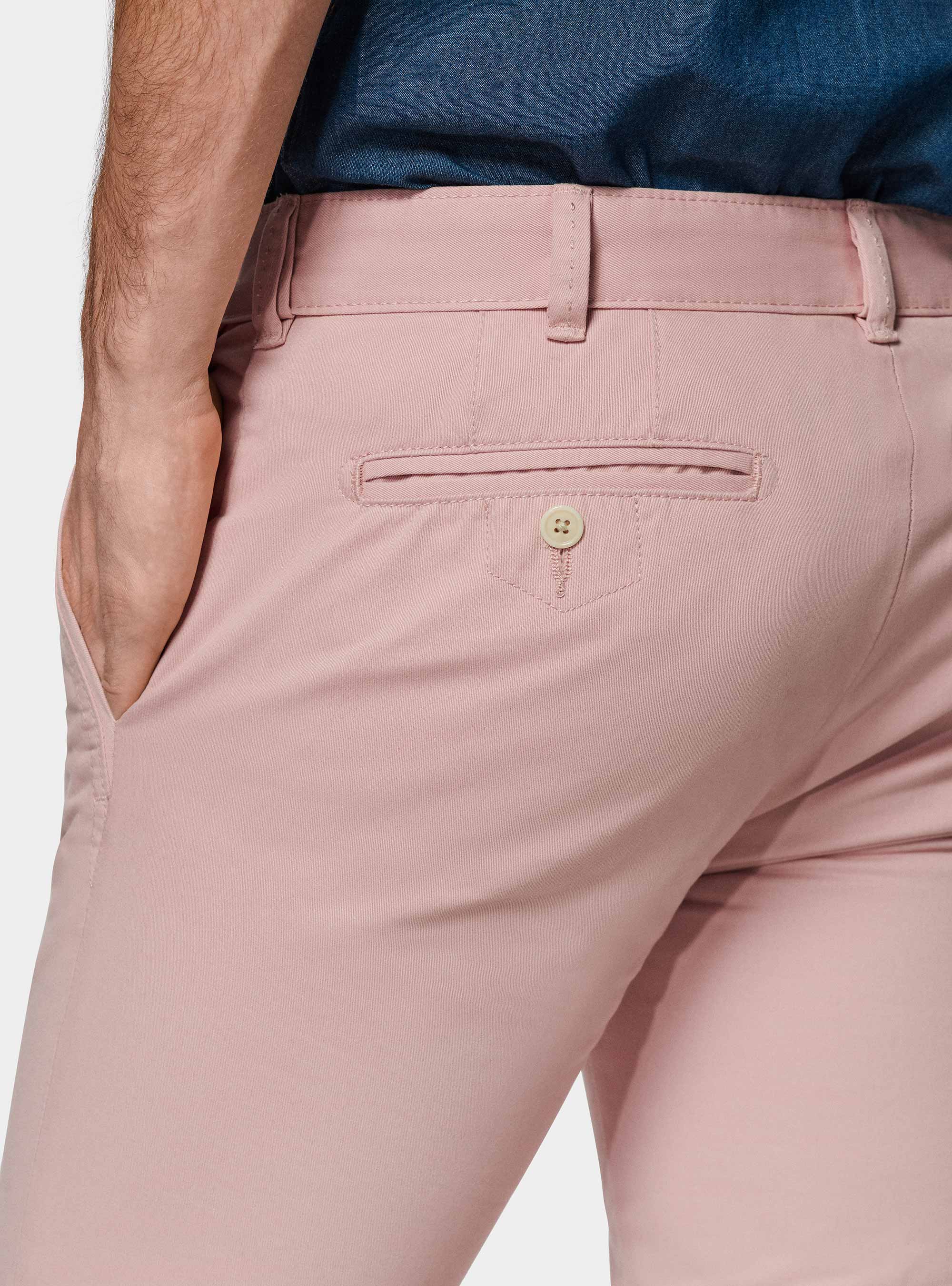 Pantaloni chino slim fit in cotone twill, 0441C ROSA SCURO