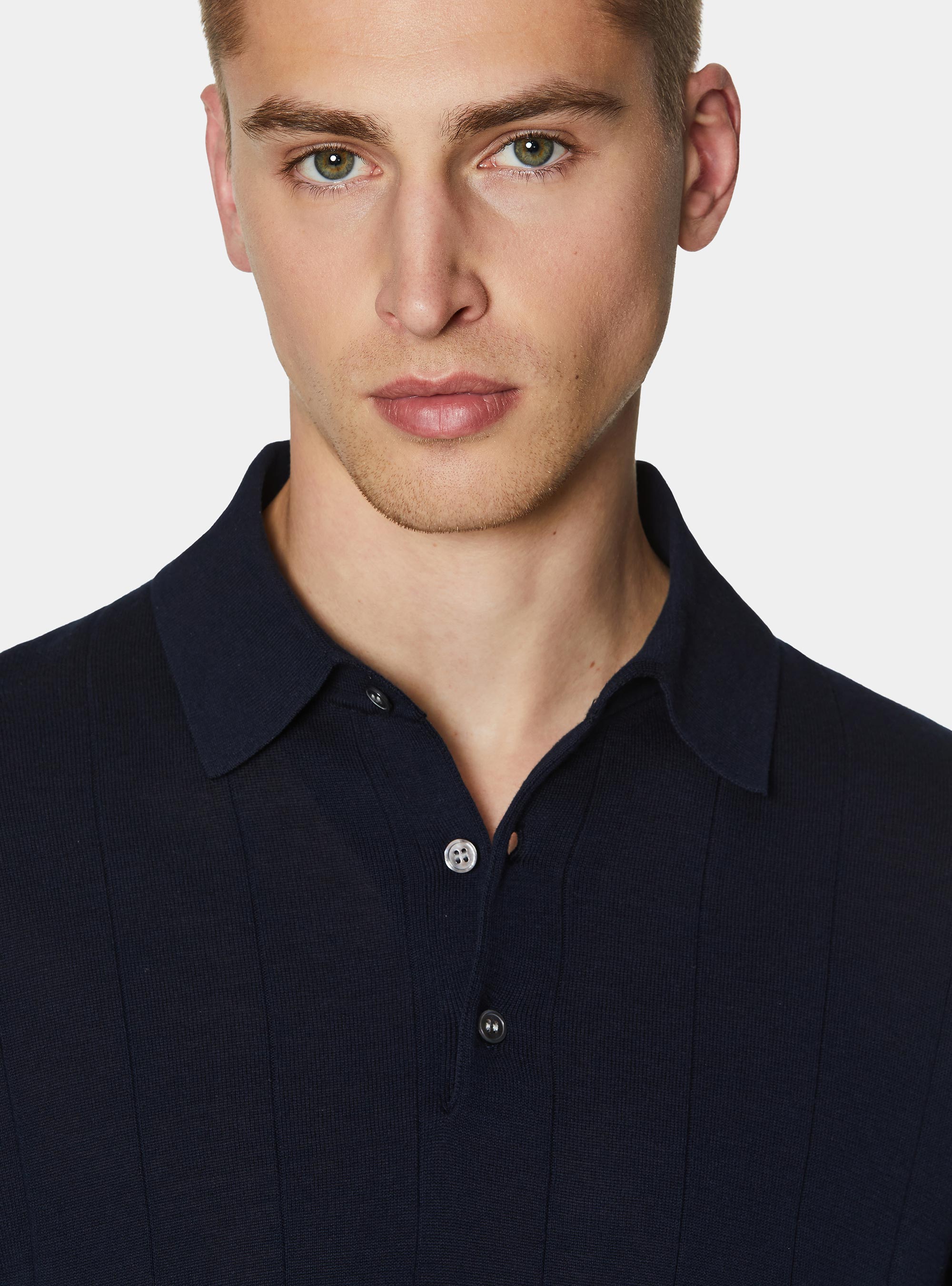 Polo in maglia manica lunga, BLU NAVY