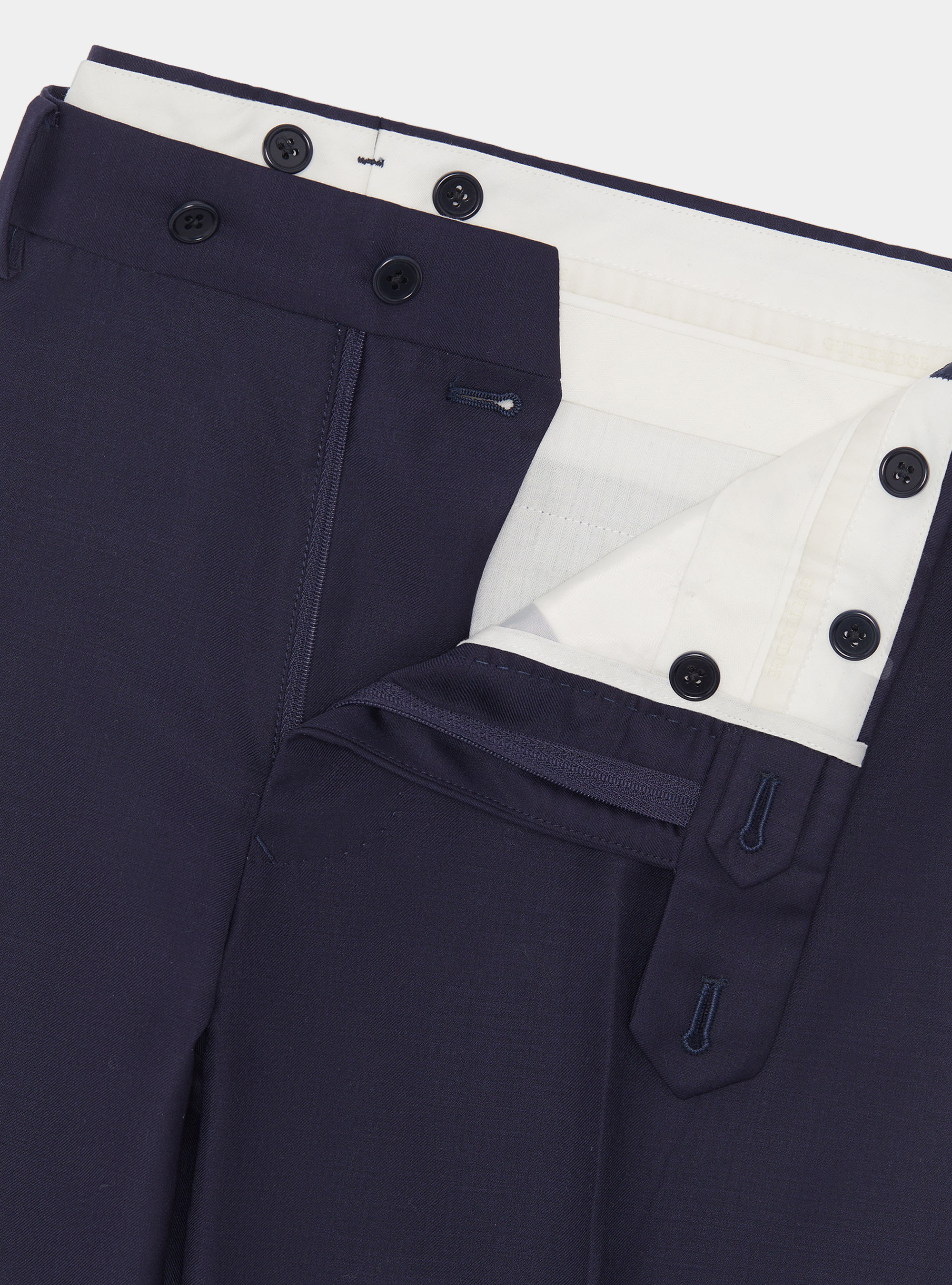 Suit trousers in pure superfine 120s wool, NAVY BLUE