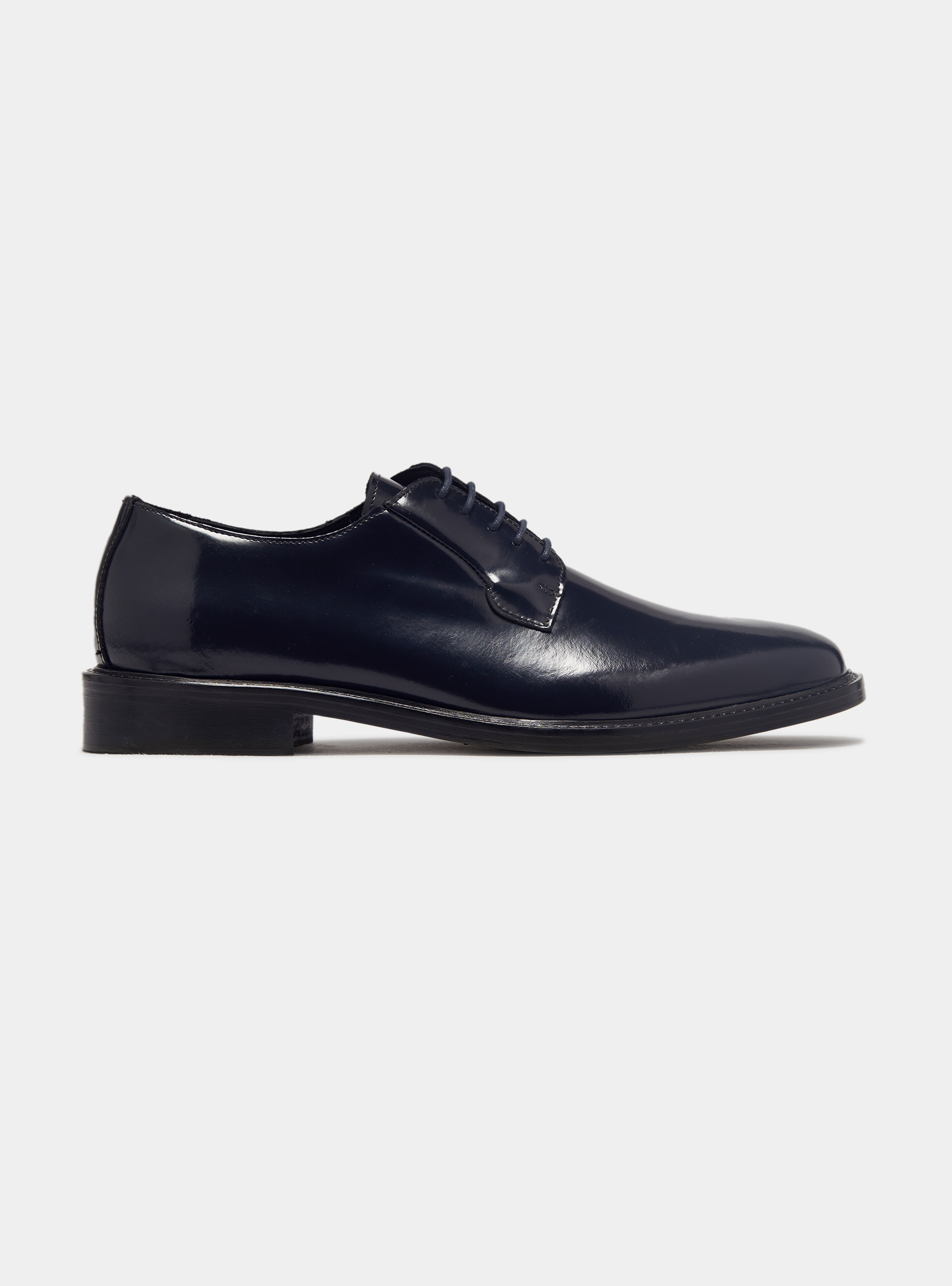 Derby en cuir abras&eacute;, BLEU MARINE