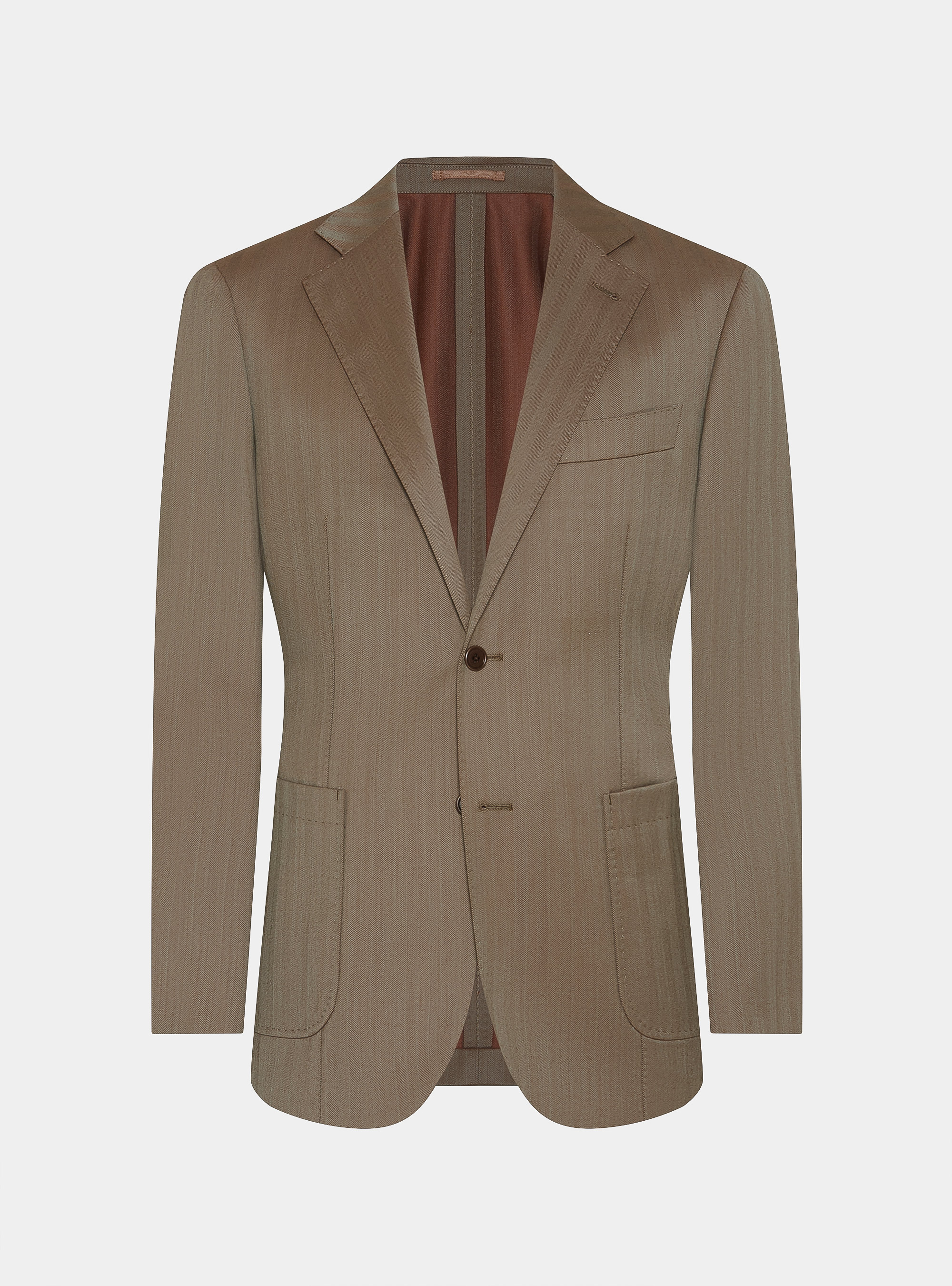 Vitale Barberis Canonico wool herringbone suit blazer, TERRACOTTA