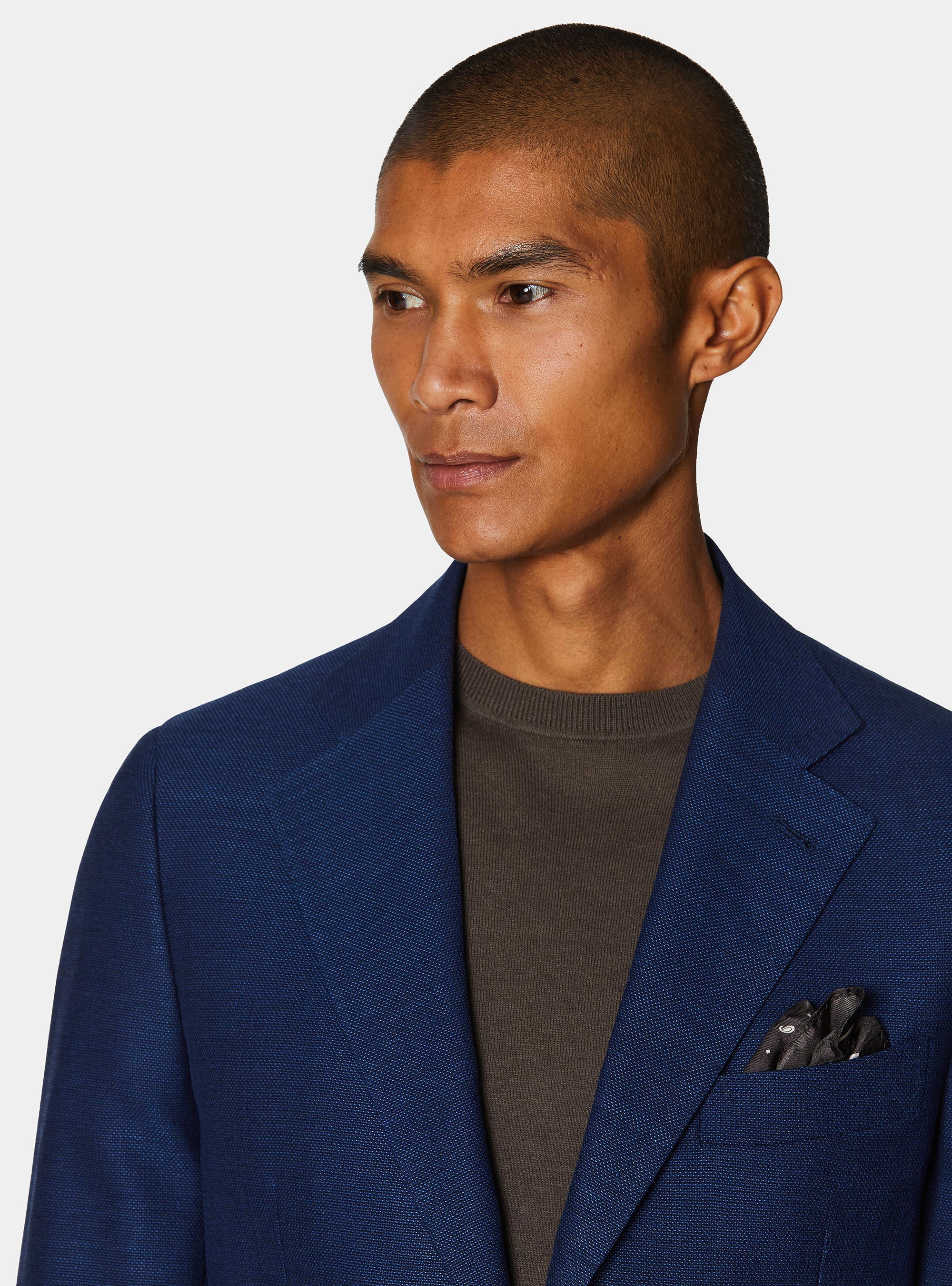 Pure wool hopsack blazer, BLUE