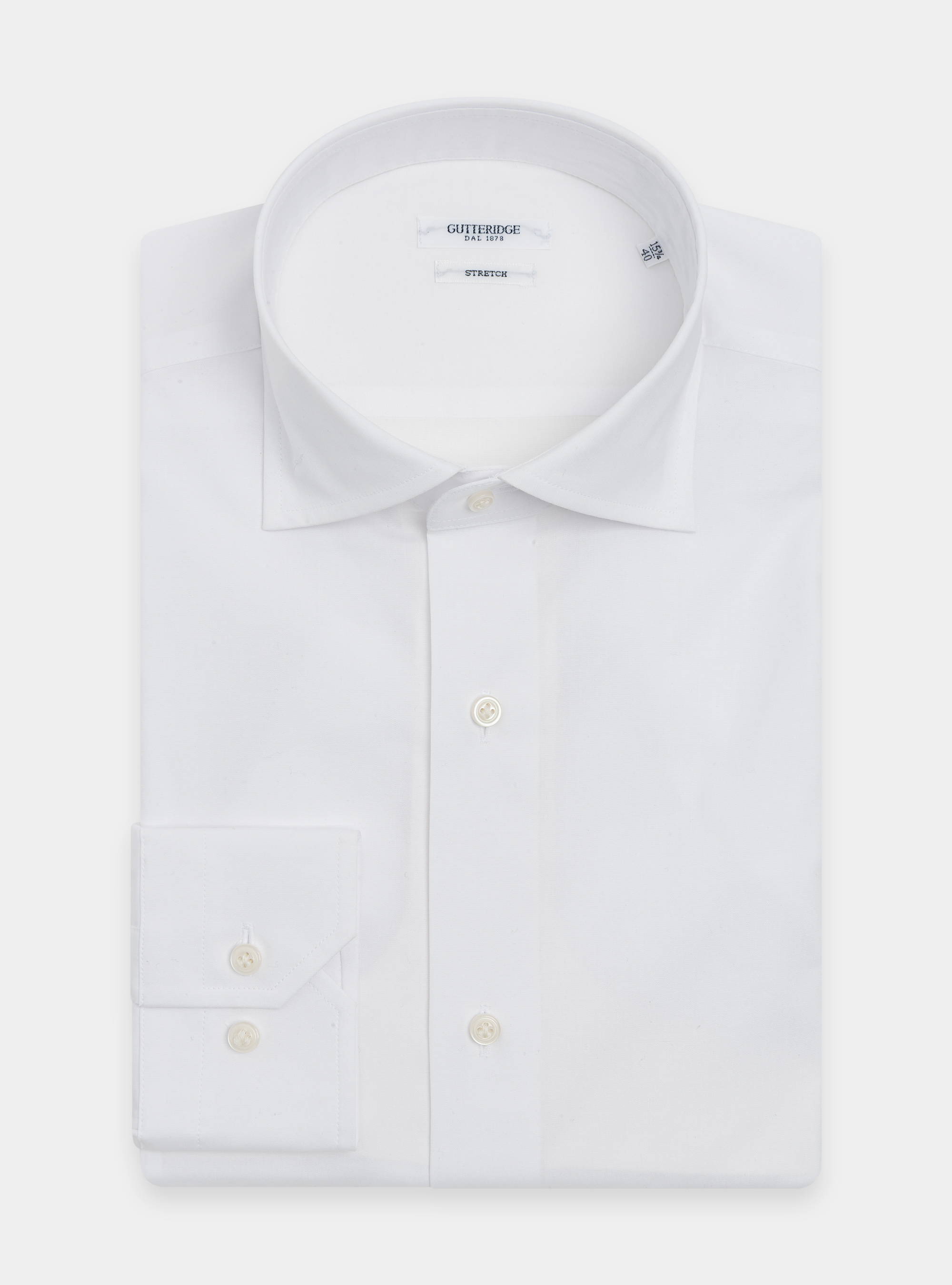 Stretch poplin shirt, WHITE