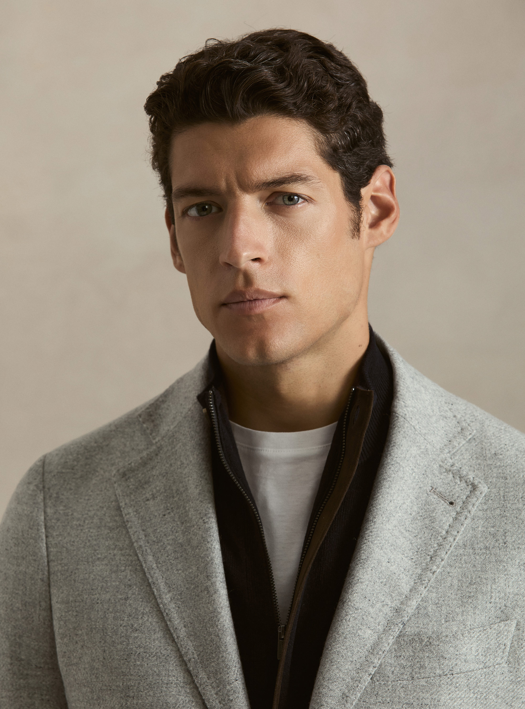 Wool and Cashmere Blazer Lanificio di Pray, LIGHT GREY MELANGE