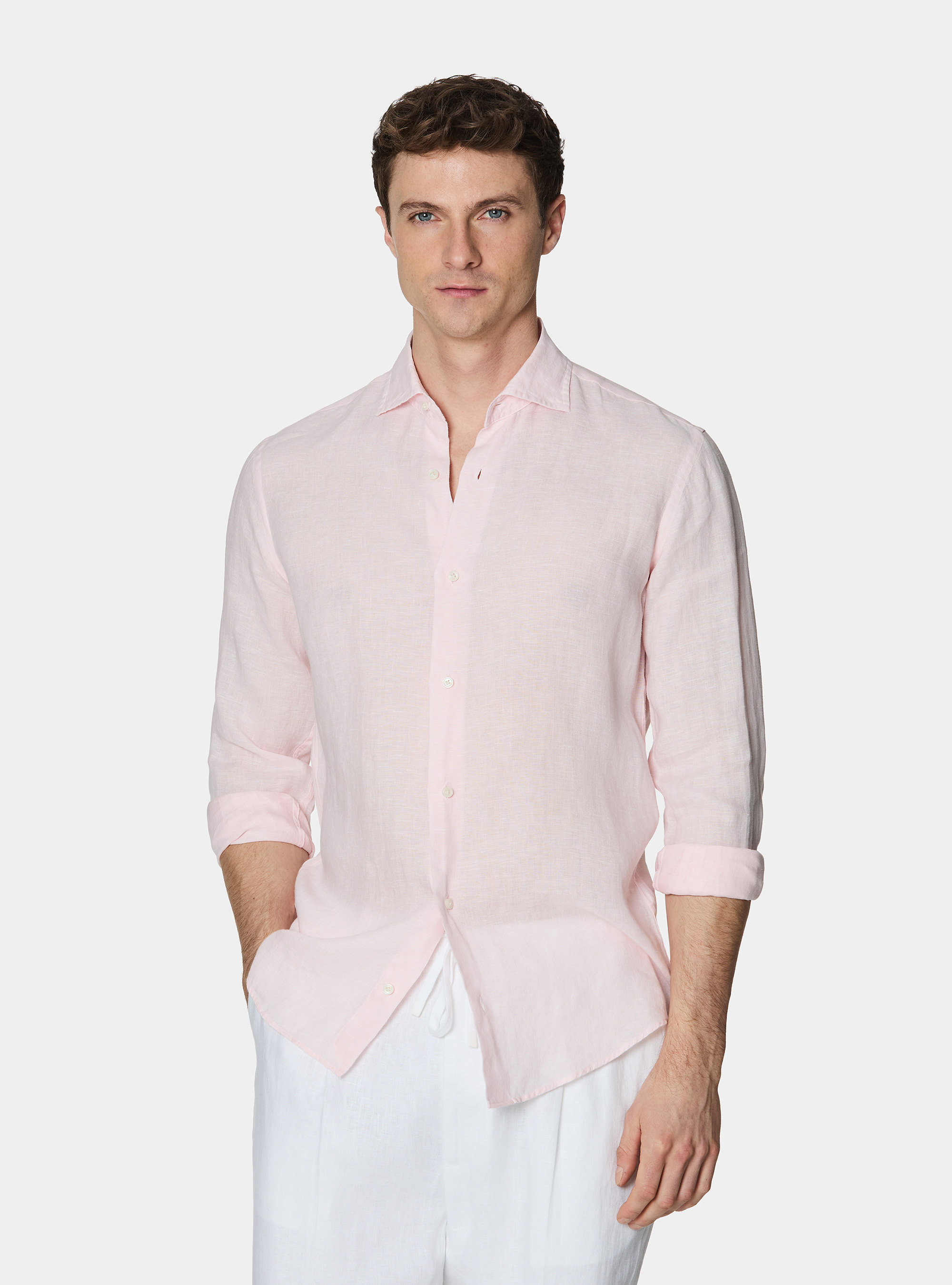 Camisa de lino puro, ROSA