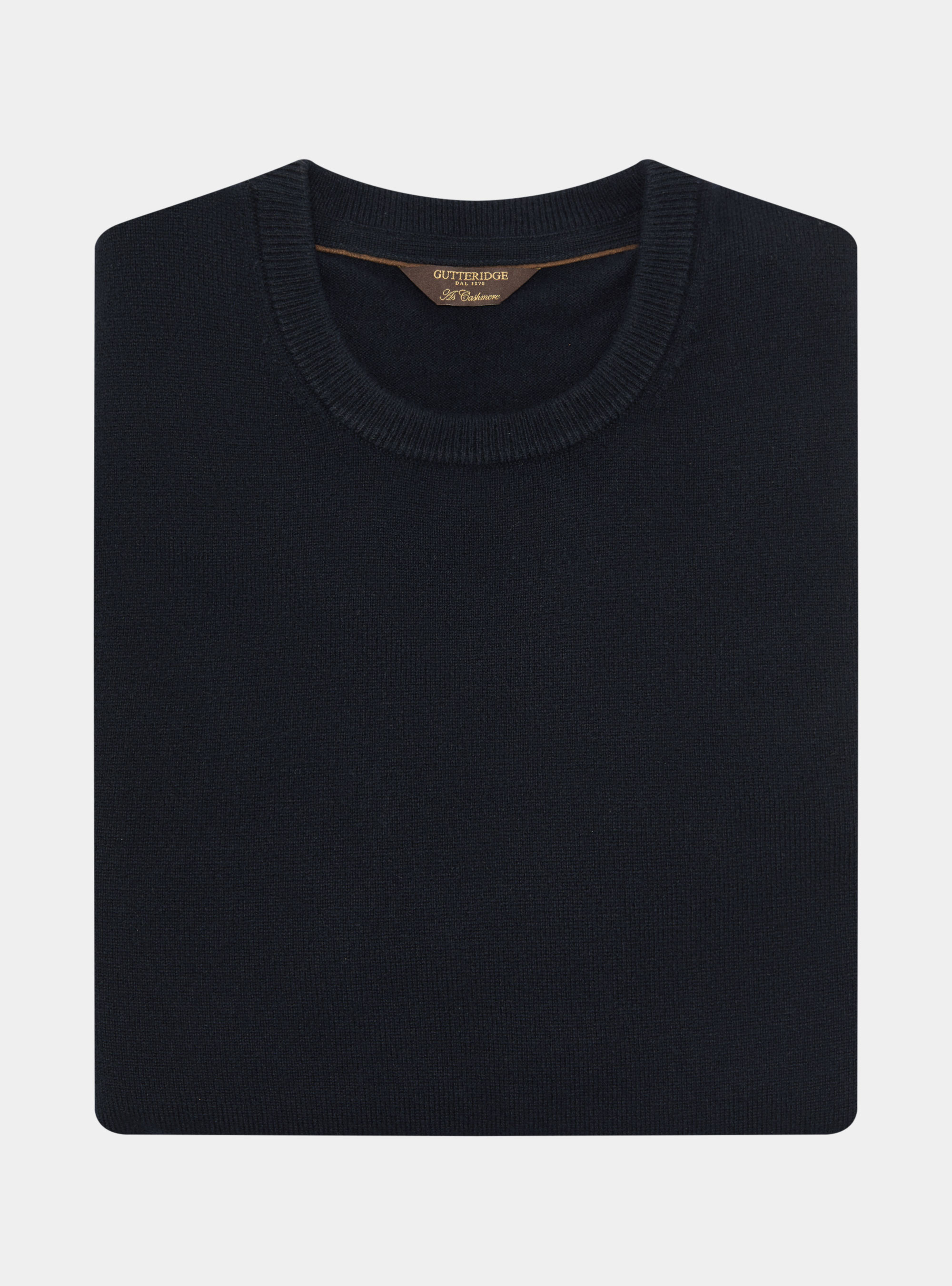 Lambswool and cashmere crew-neck sweater, NAVY BLUE